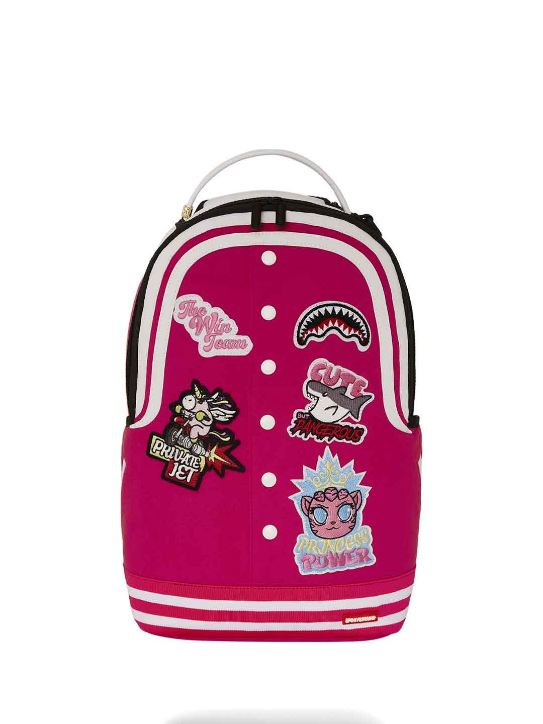 Sprayground Girl Varsity DLX zaino rosa con patch
