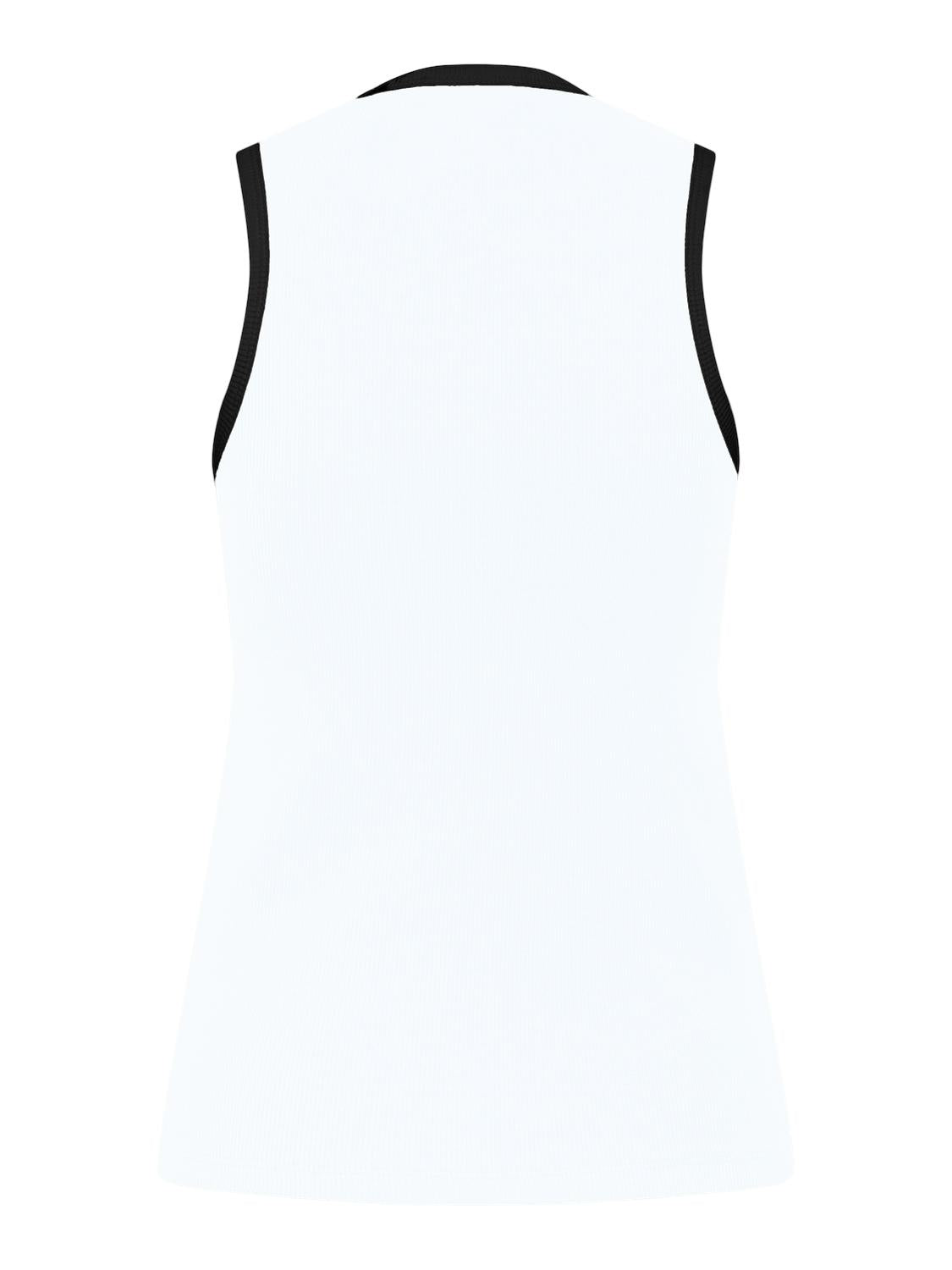 Pieces canotta bianco con orli nero