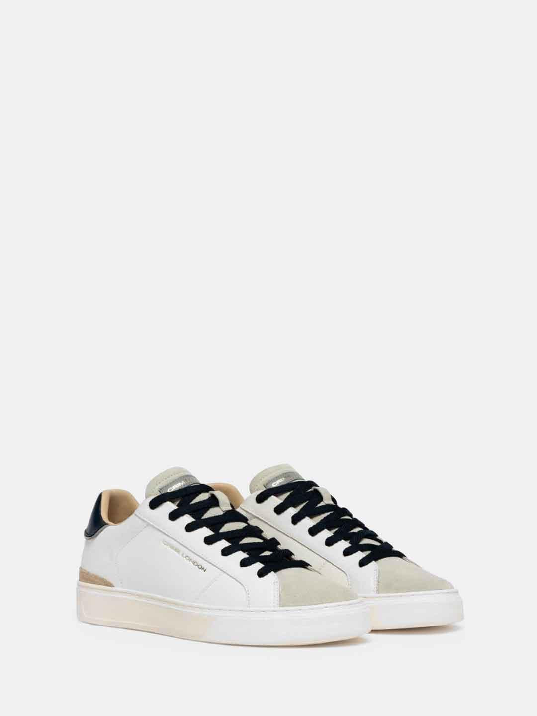 Crime Blade sneakers bianco con tab blu