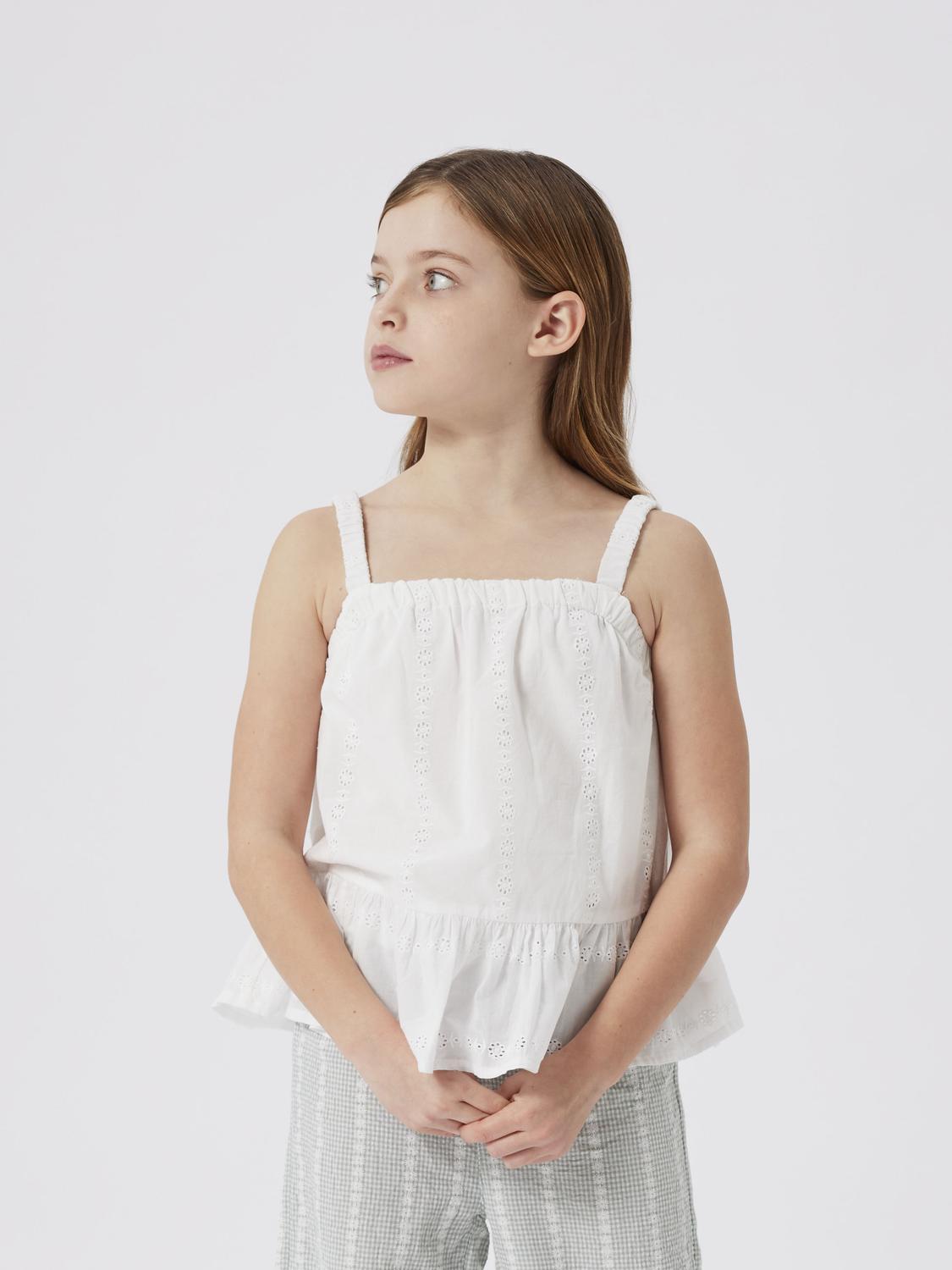 Name It top kis bianco con ricami