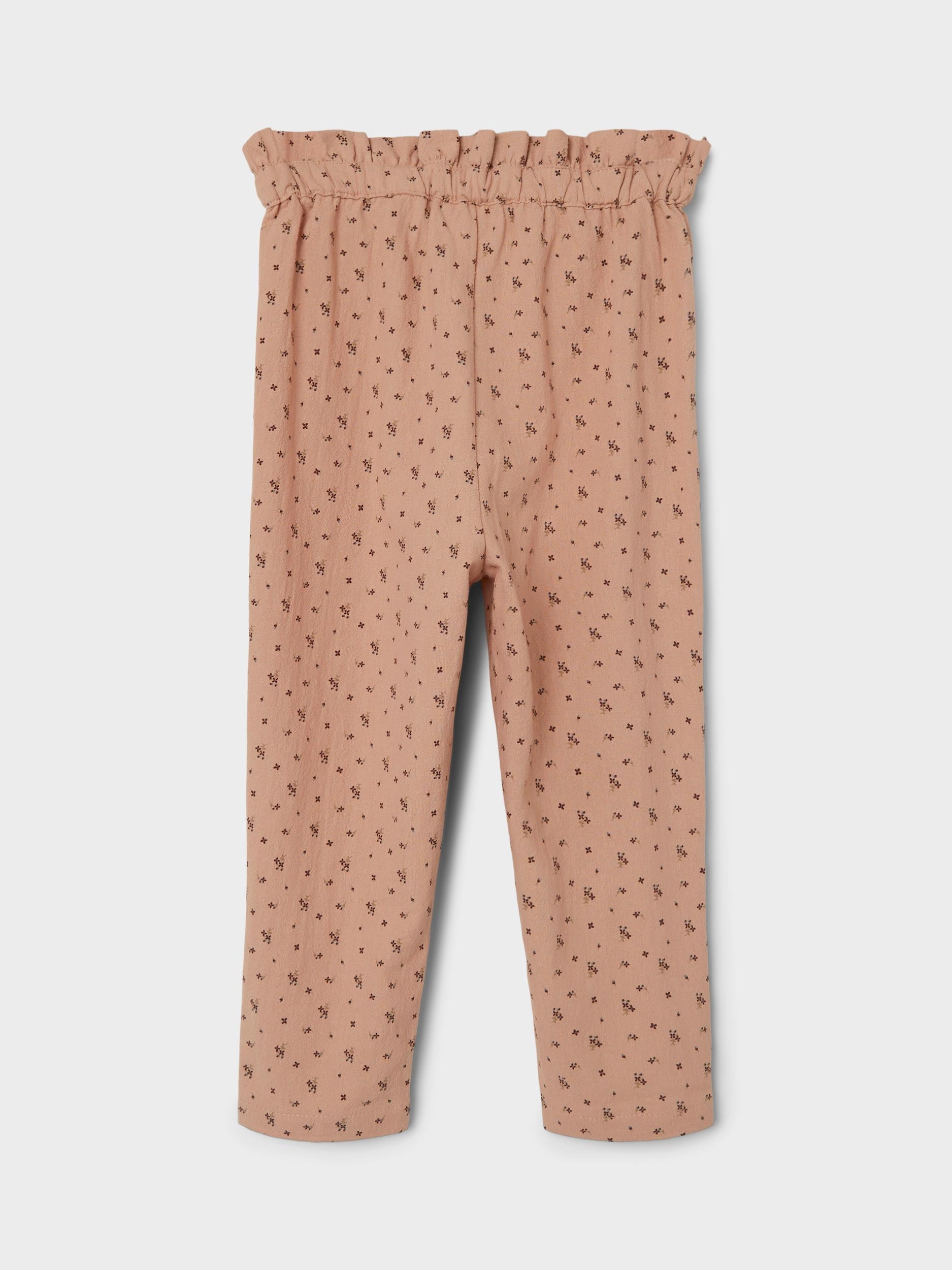 Lil' Atelier pantaloni kids rosa fantasia fiori allover
