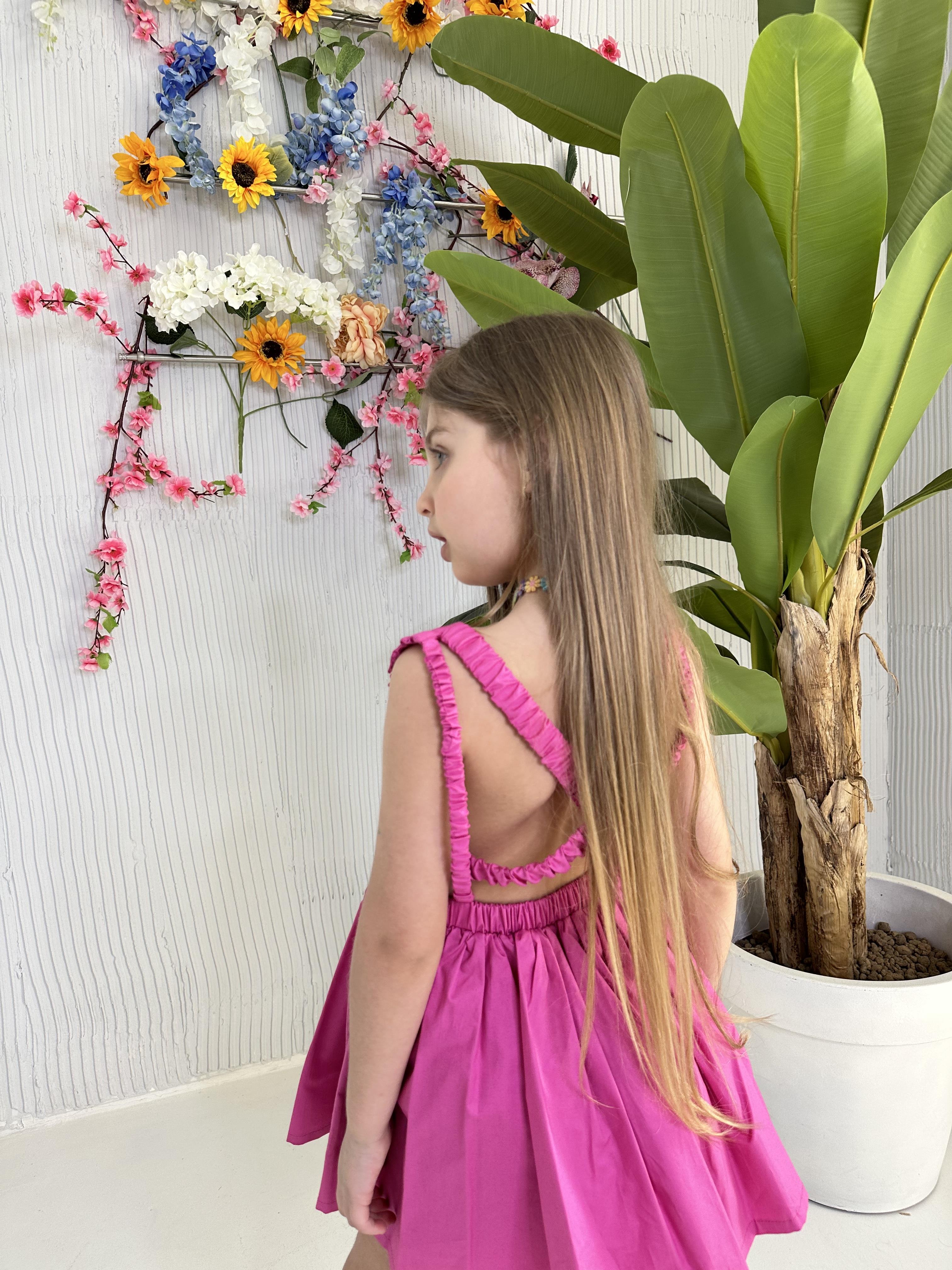 Vicolo abito kids fucsia incrocio sul retro