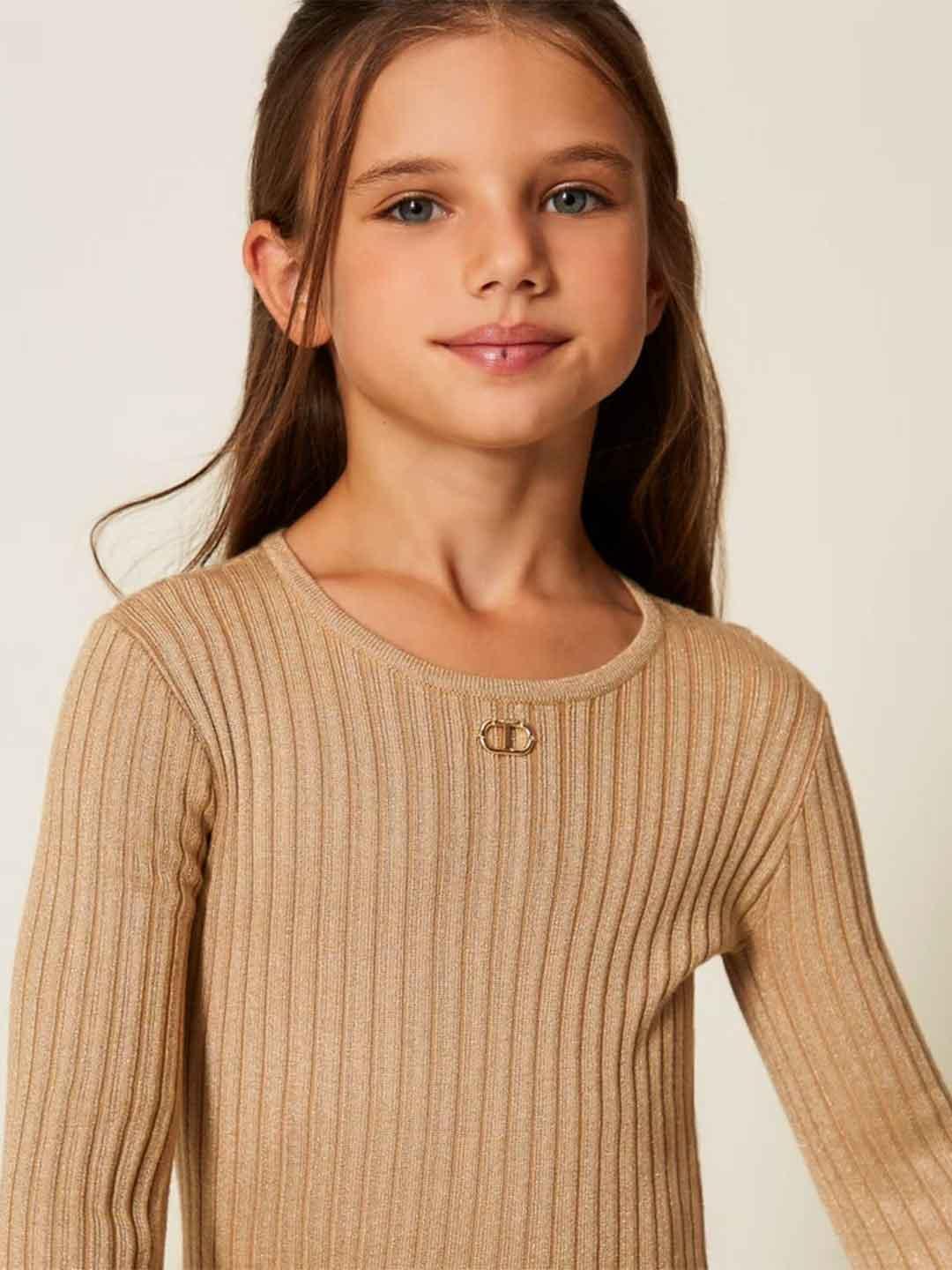 Twinset abito kids oro in lurex