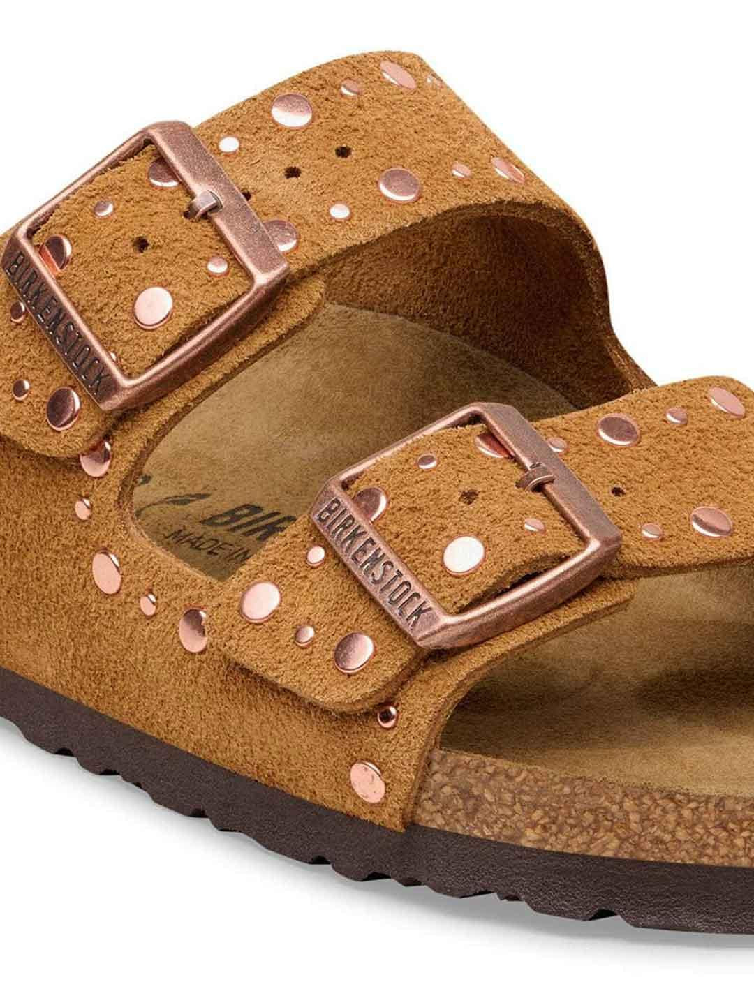 Birkenstock Arizona Rivet sandali cuoio con borchie