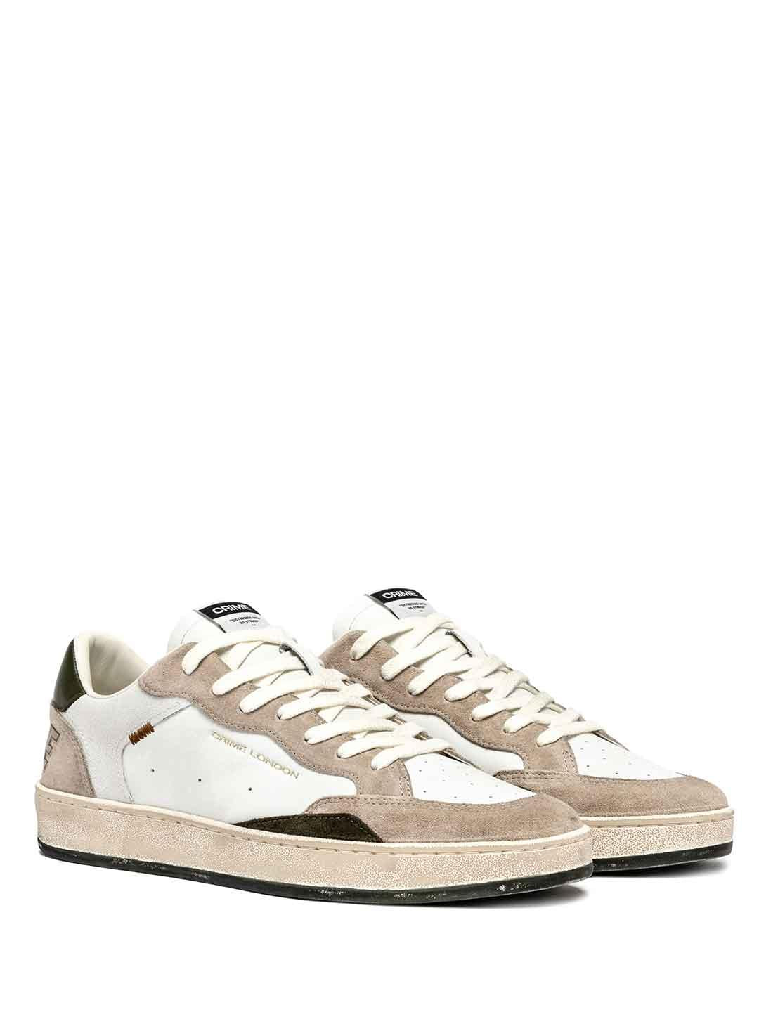 Crime Chelsea sneakers bianco con tab verde