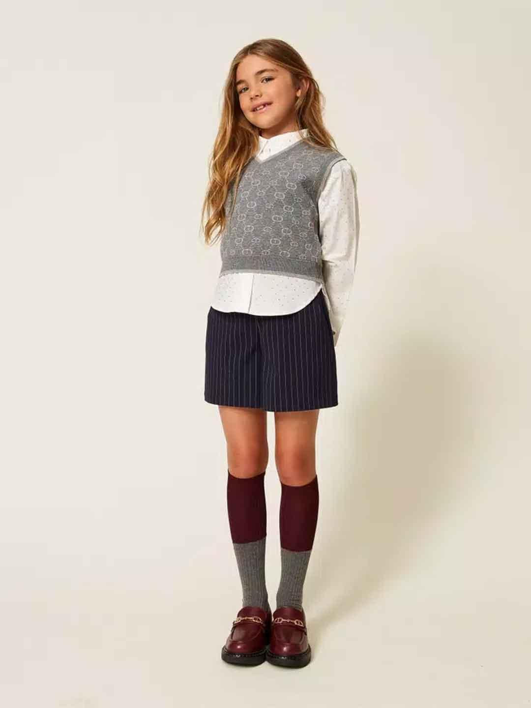 Twinset gilet kids grigio in lana