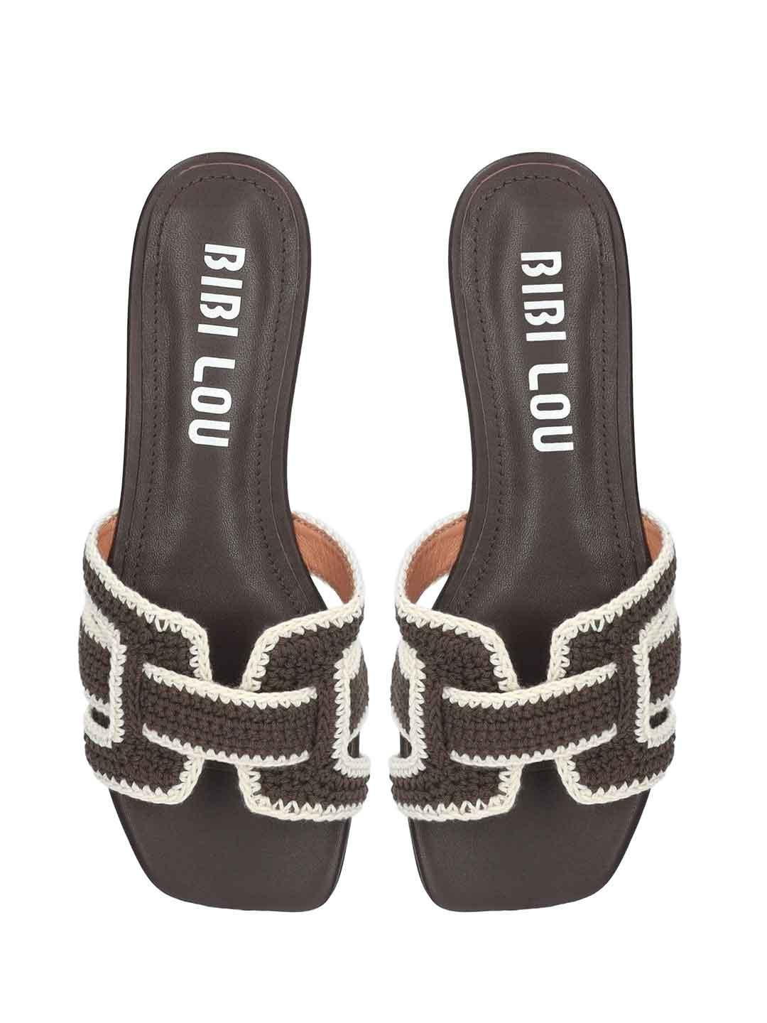 Bibi Lou Holly Flat sandali marrone in corda