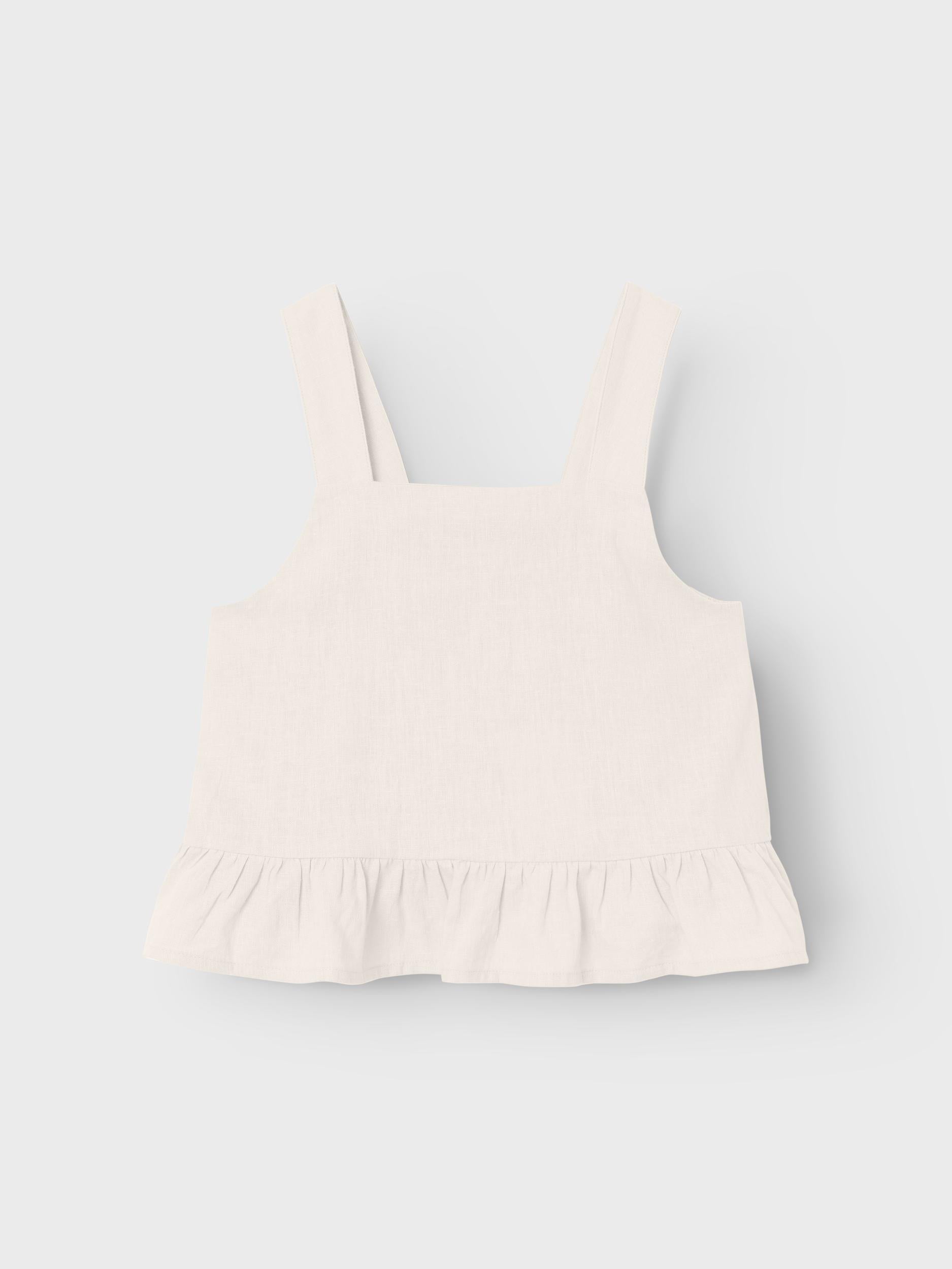 Name It top kids bianco con balza sul fondo