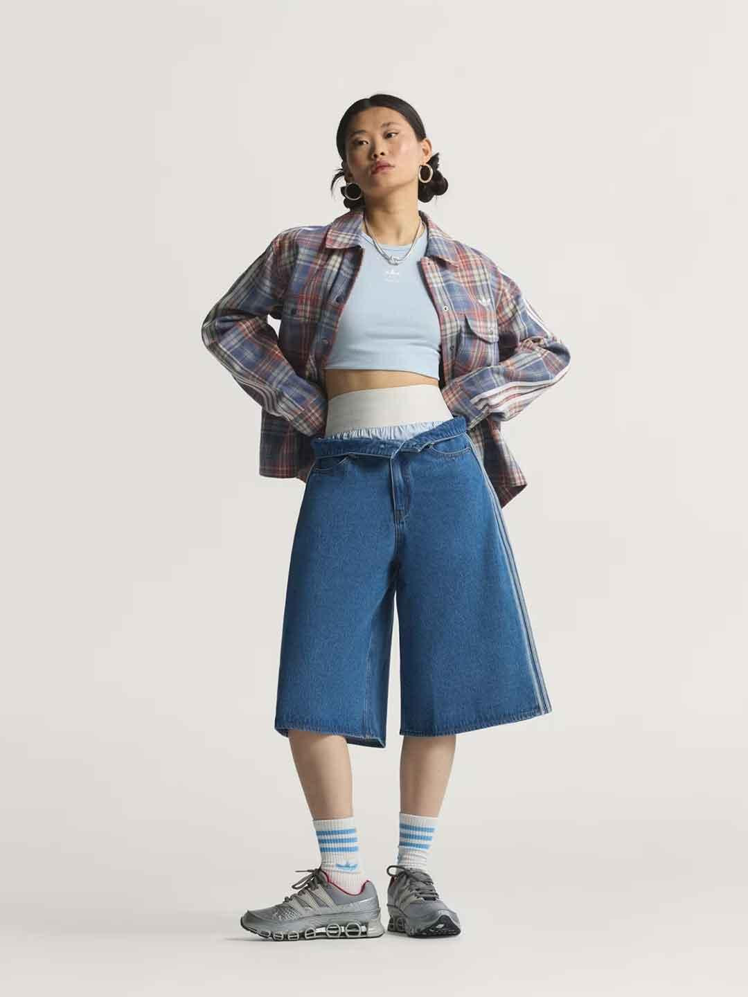 Adidas Firebird jeans bermuda over