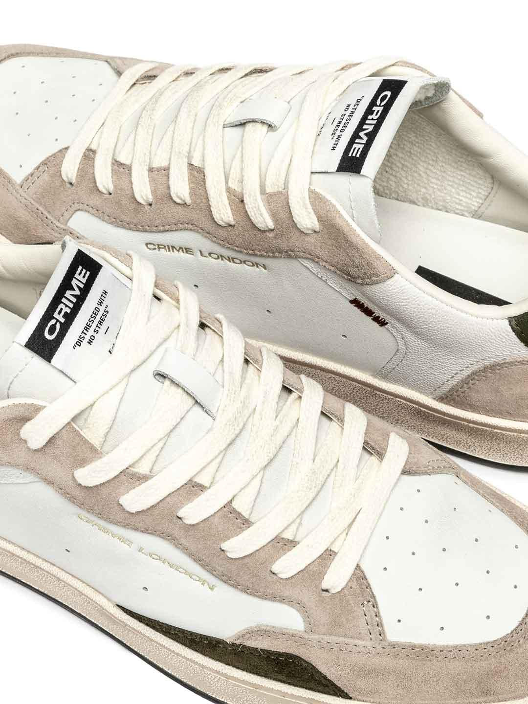 Crime Chelsea sneakers bianco con tab verde