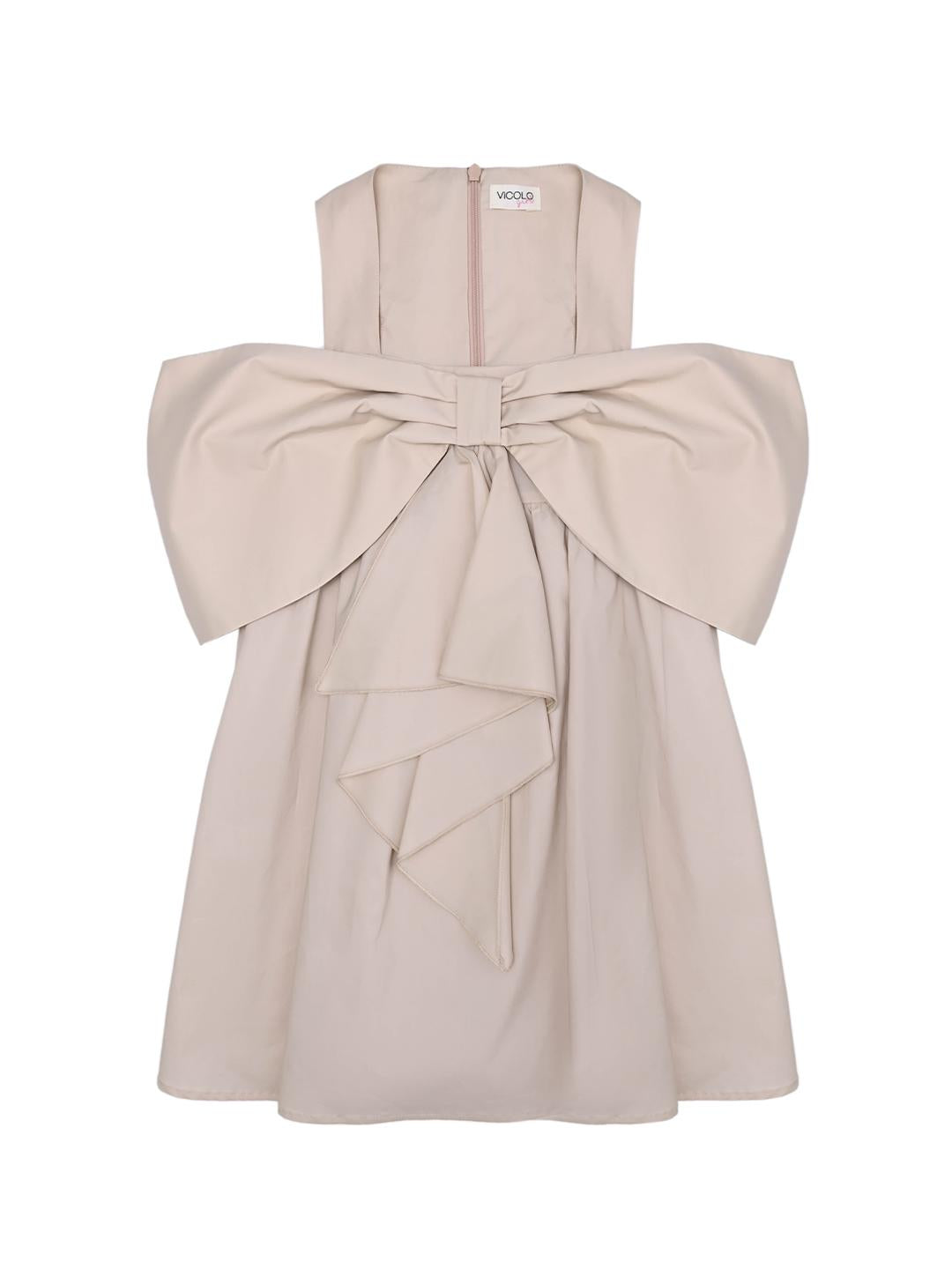 Vicolo abito kids beige con fiocco