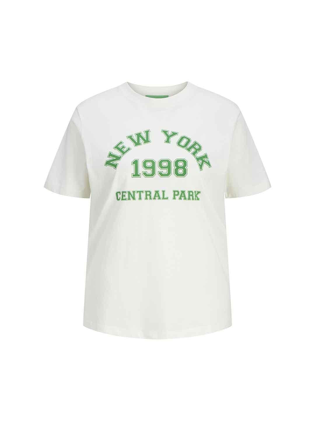 JJXX t-shirt panna con stampa verde