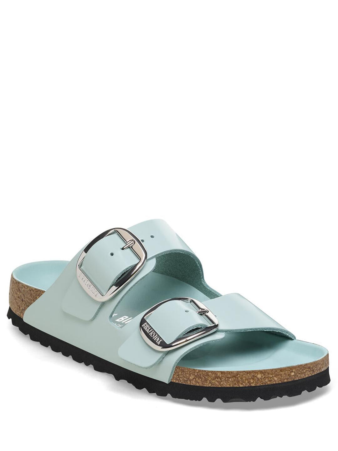 Birkenstock Arizona Big Buckle standali verde con fibbia in argento