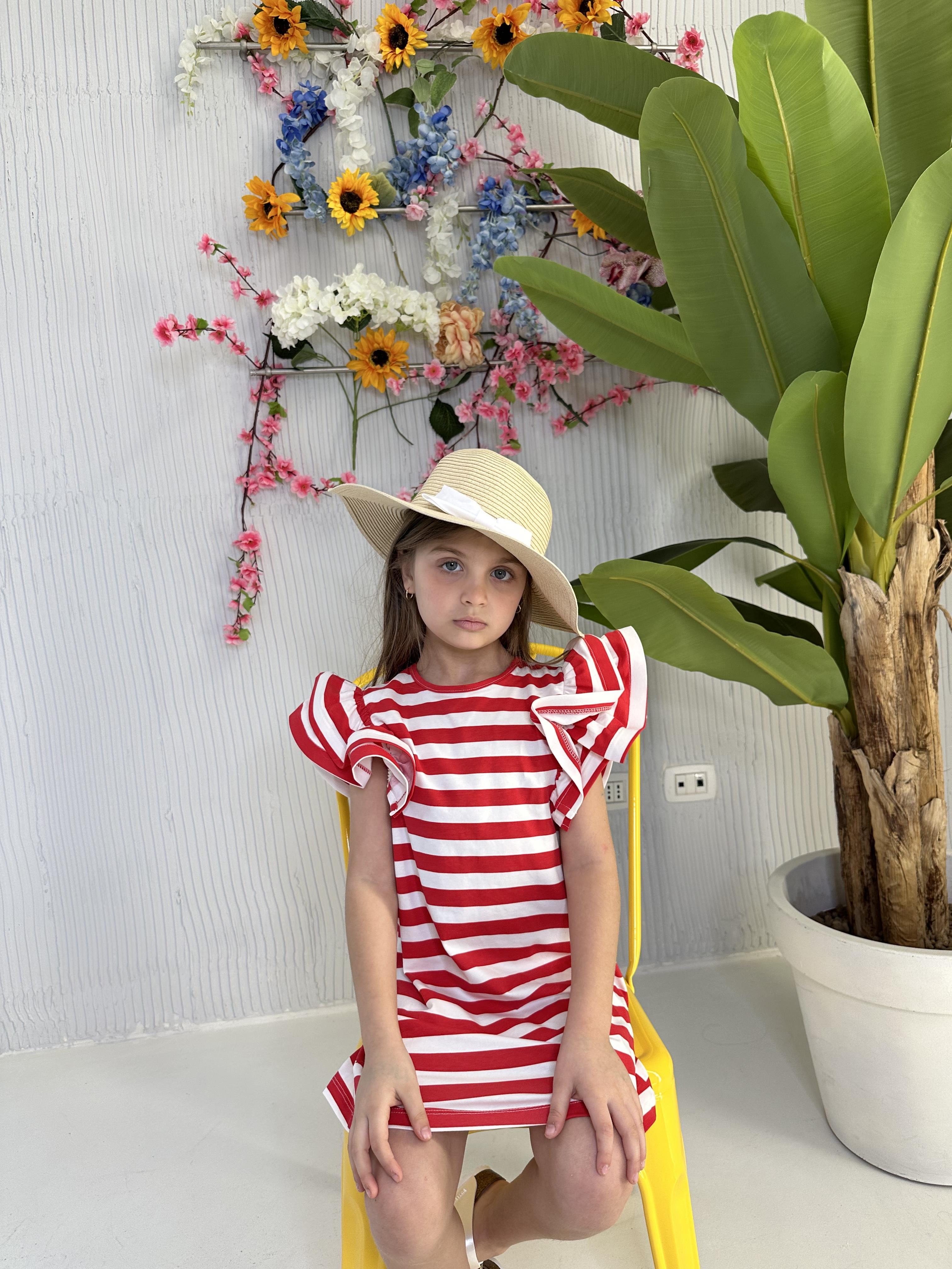 Vicolo abito kids rosso a righe