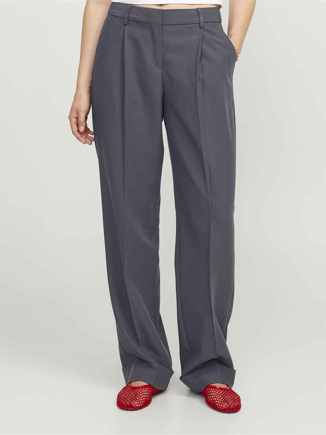 JJXX Mary pantalone grigio con risvolto