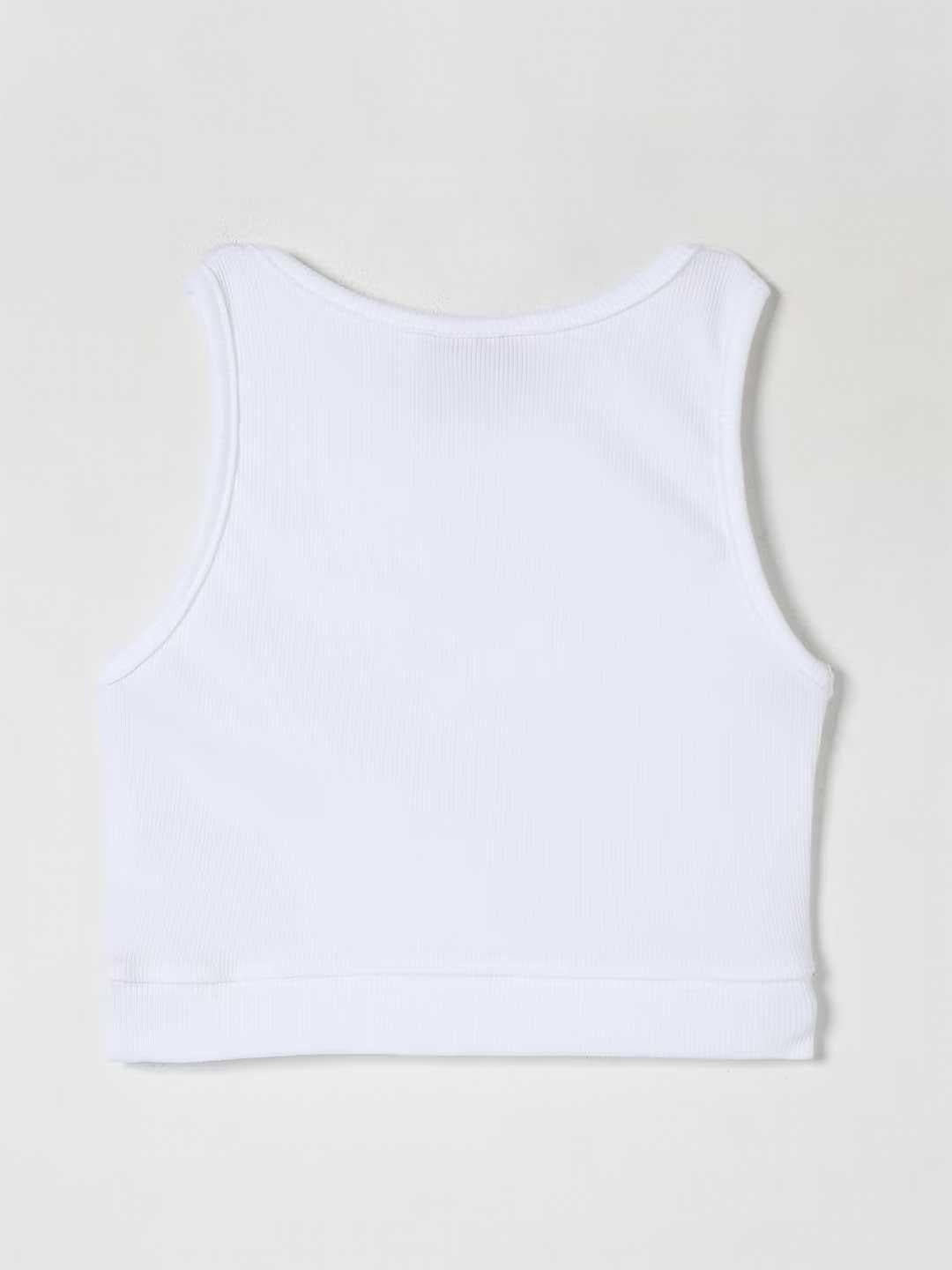 Disclaimer canotta kids bianco con logo in rilievo