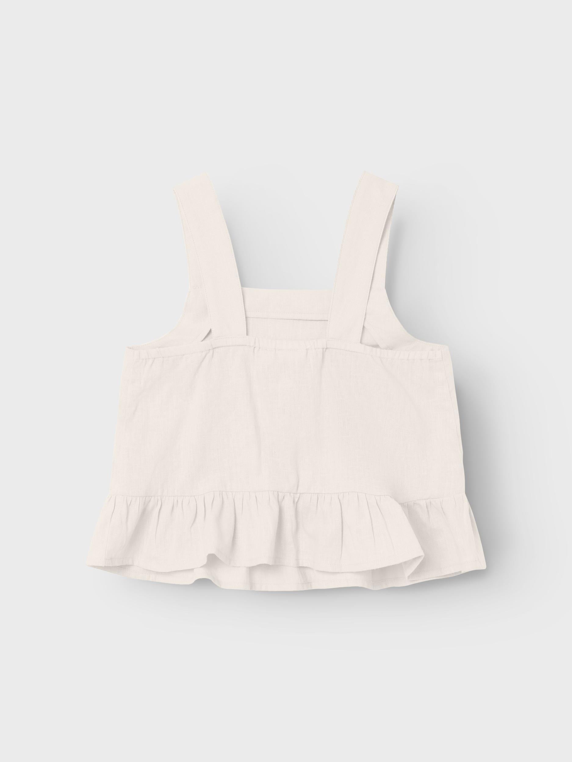 Name It top kids bianco con balza sul fondo