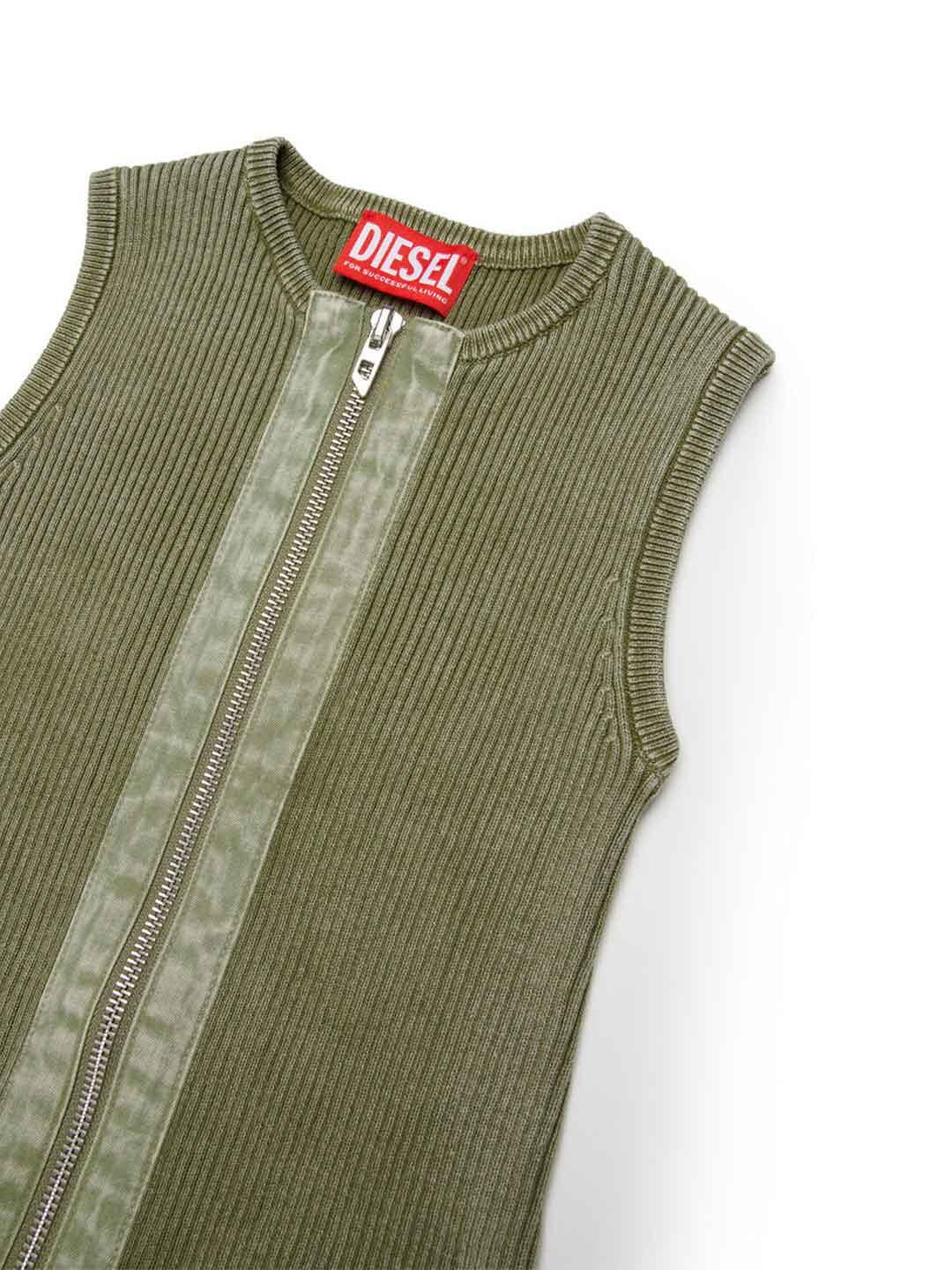 Diesel Dameryn abito verde lungo a coste