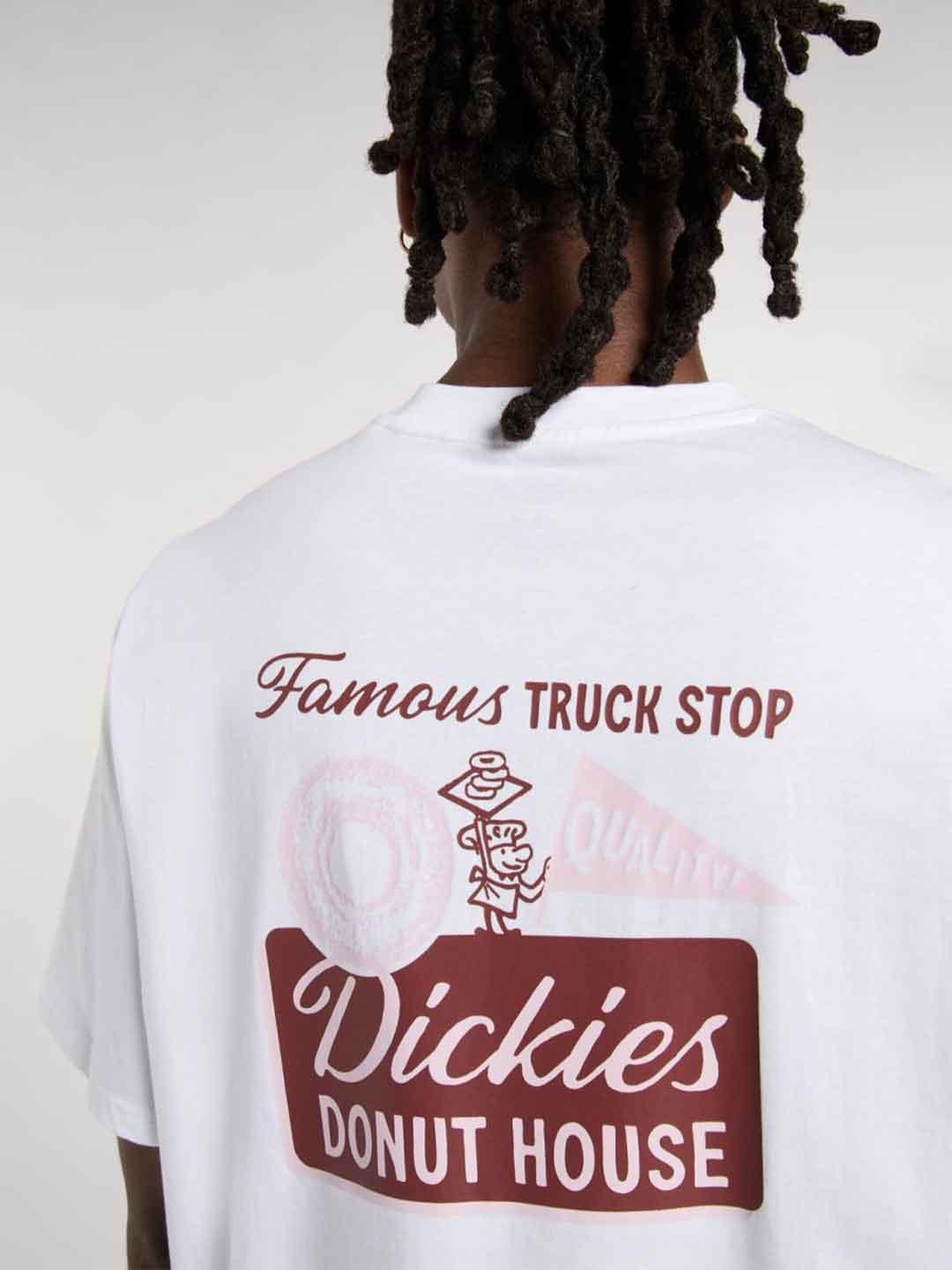 Dickies Donut House t-shirt bianco con stampa retro