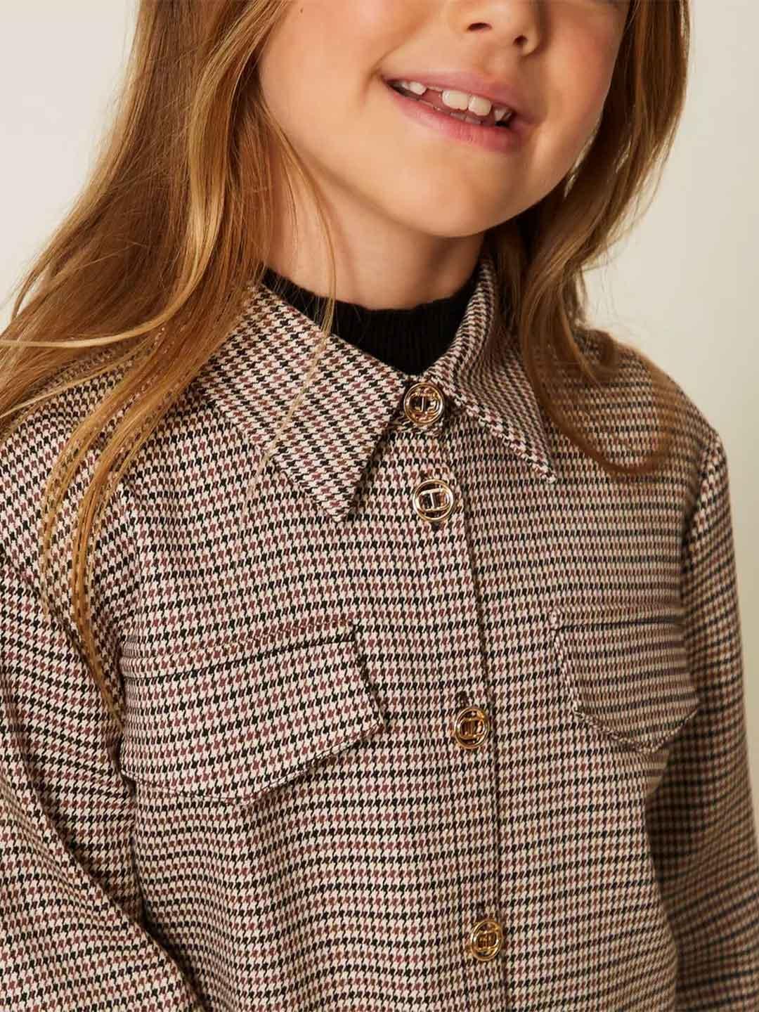 Twinset camicia kids a fantasia pied-de-poule