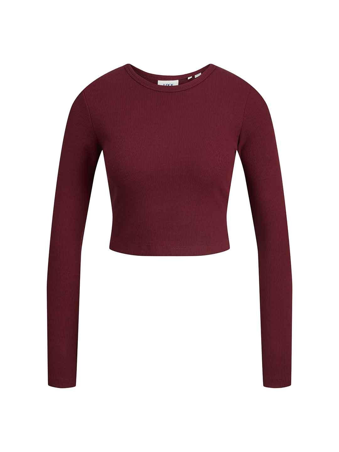 JJXX Feline t-shirt bordeaux manica lunga