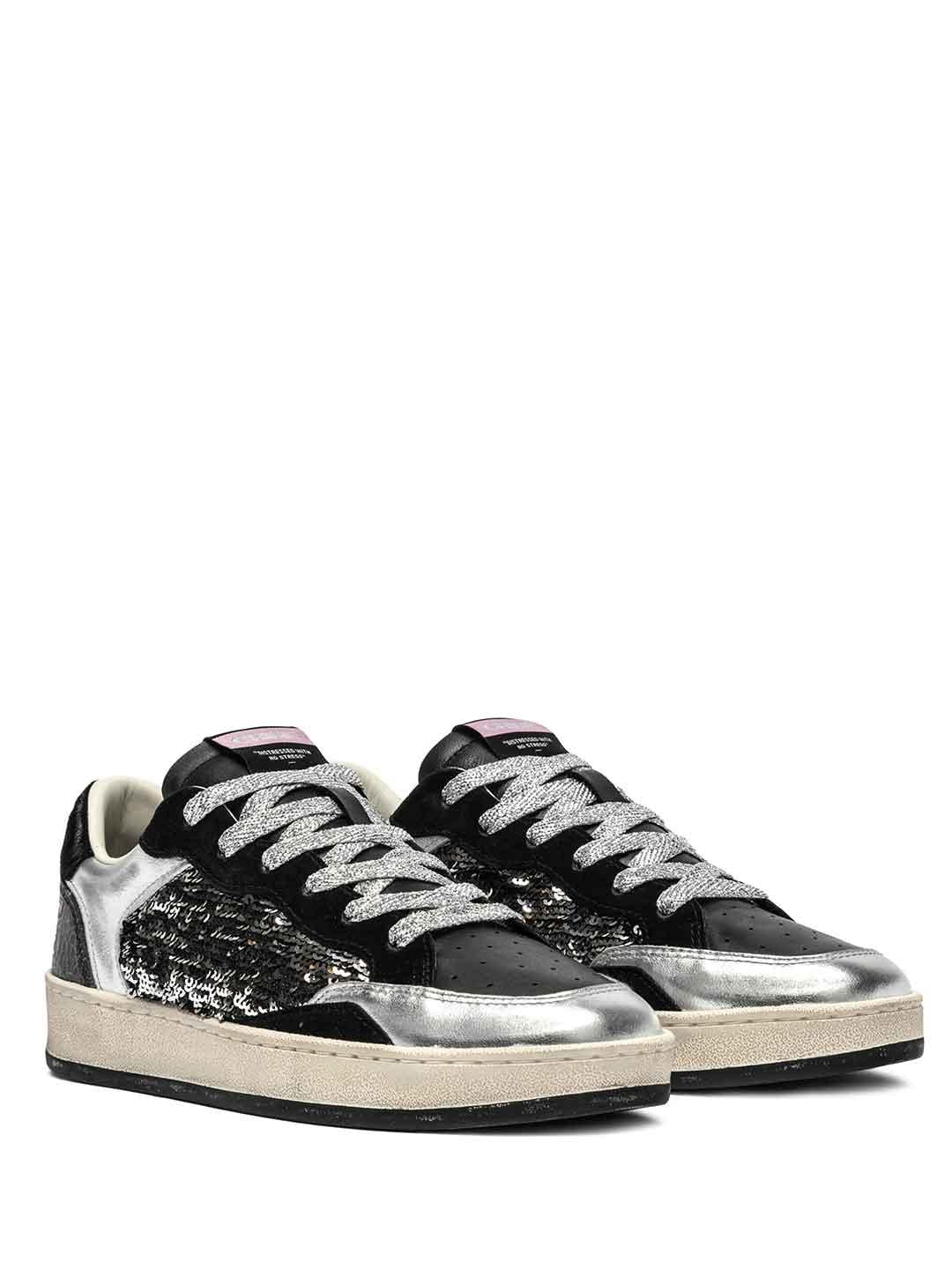 Crime Chelsea sneakers nero con paillettes