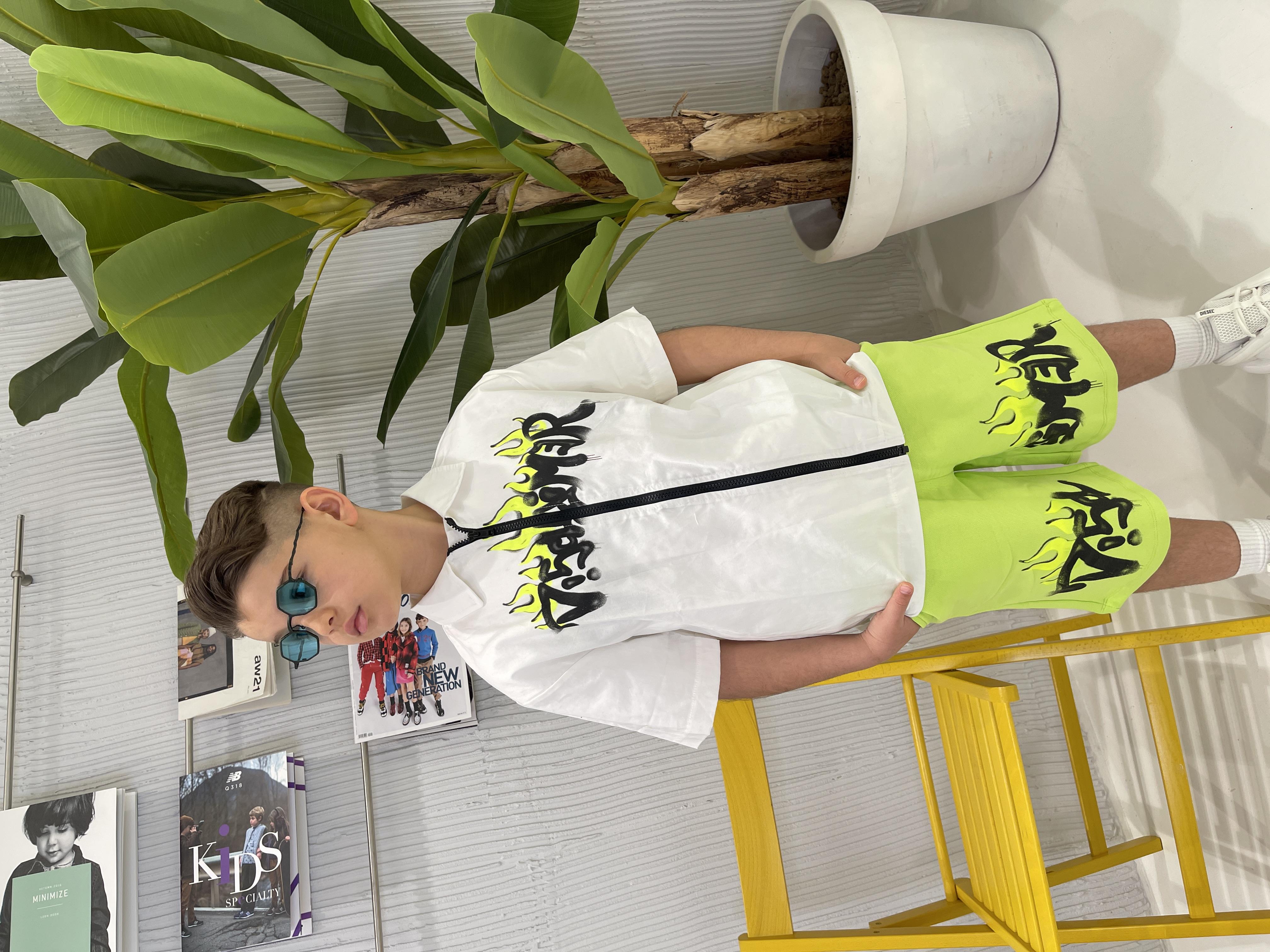 Disclaimer camicia kids bianco con zip