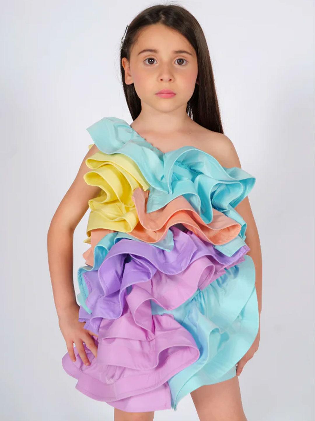 Fun & Fun abito kids multicolor con voilant