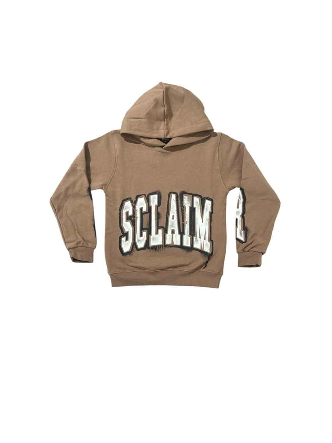 Disclaimer felpa kids marrone con cappuccio