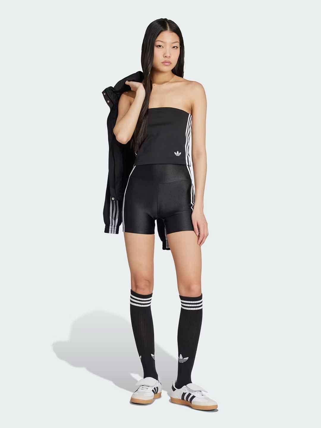 Adidas top nero a fascia