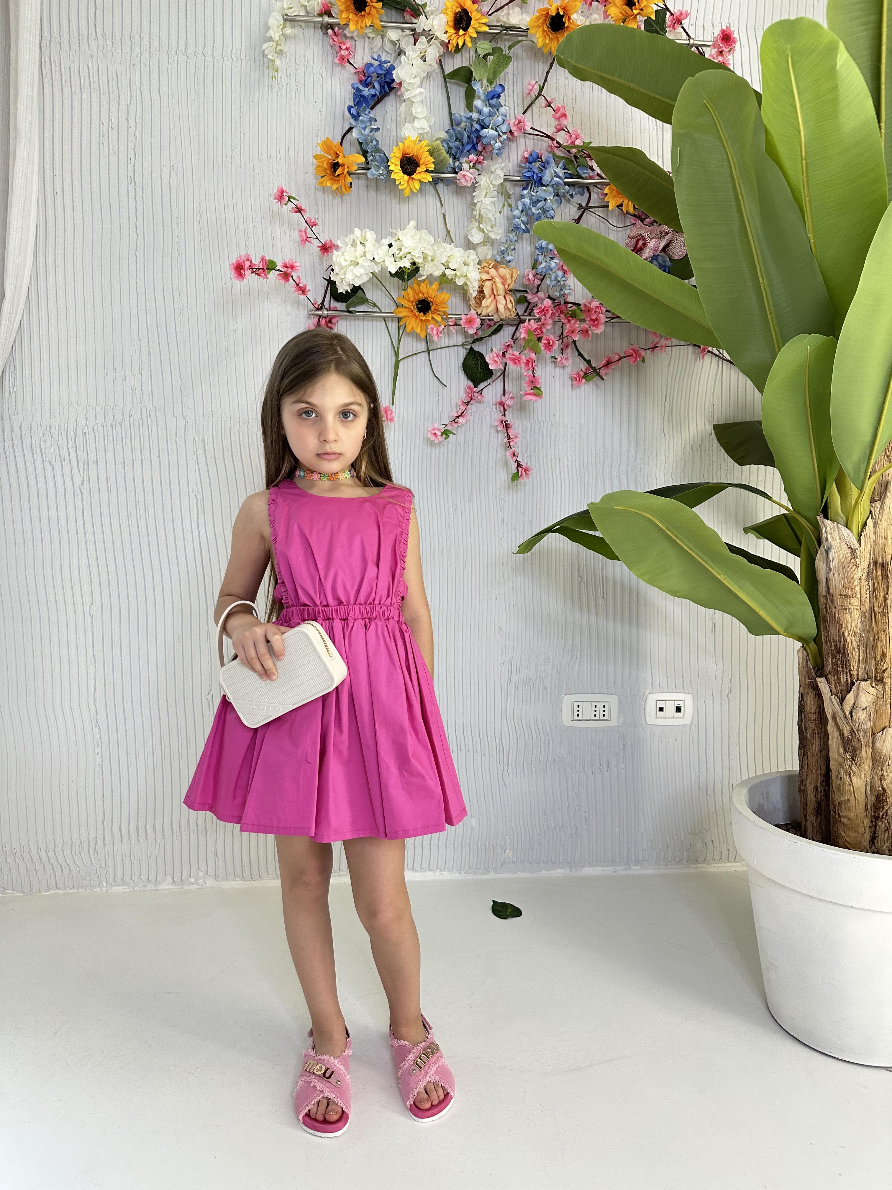 Vicolo abito kids fucsia incrocio sul retro