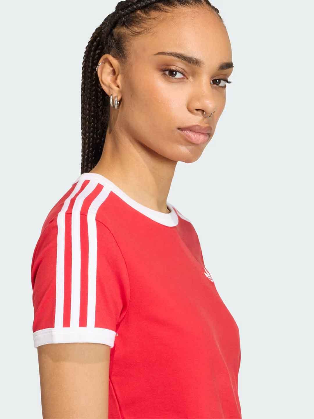 Adidas 3 Stripes t-shirt rosso