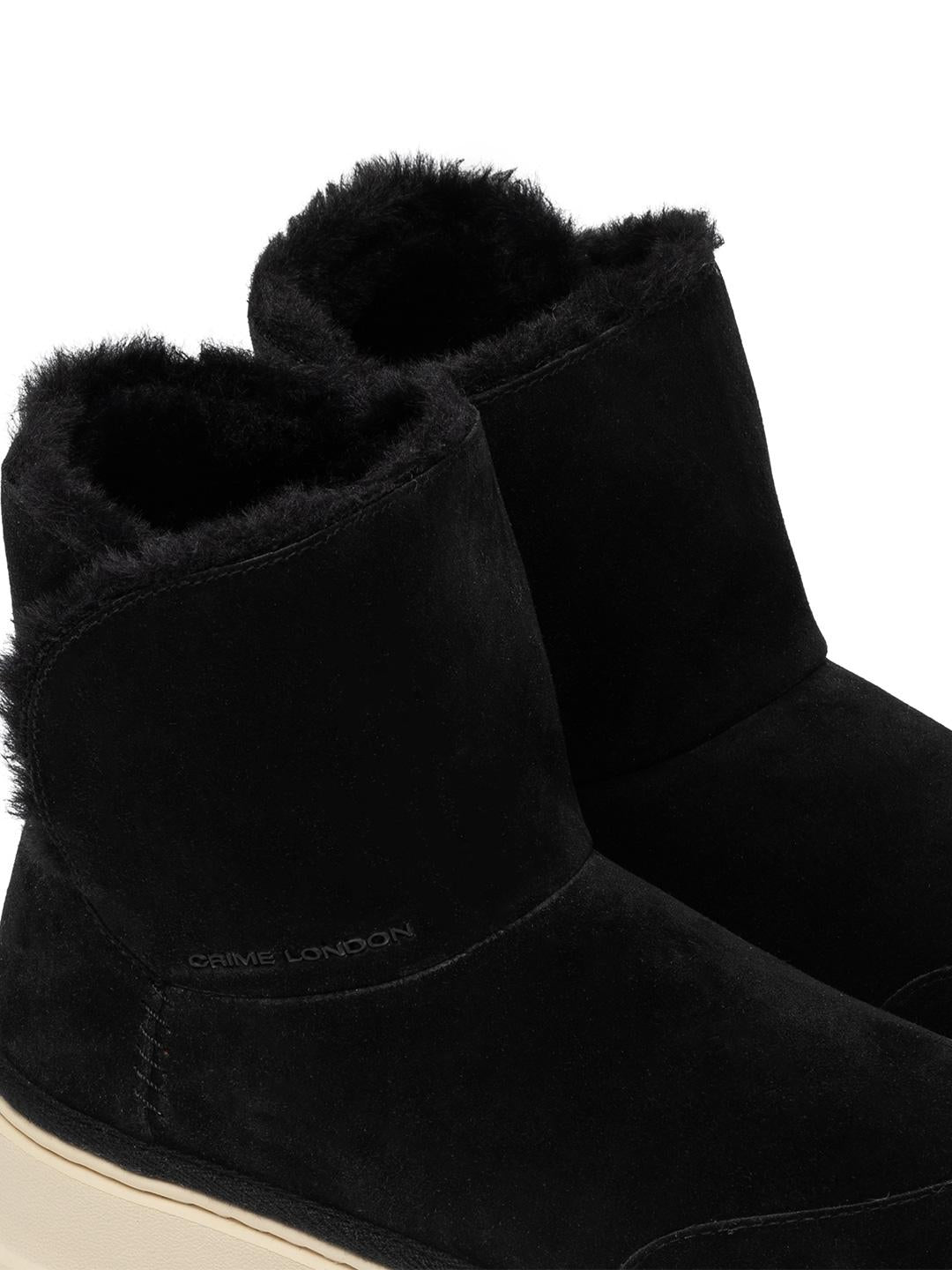 Crime Snooze Boot High sneakers nero alto con pellicia