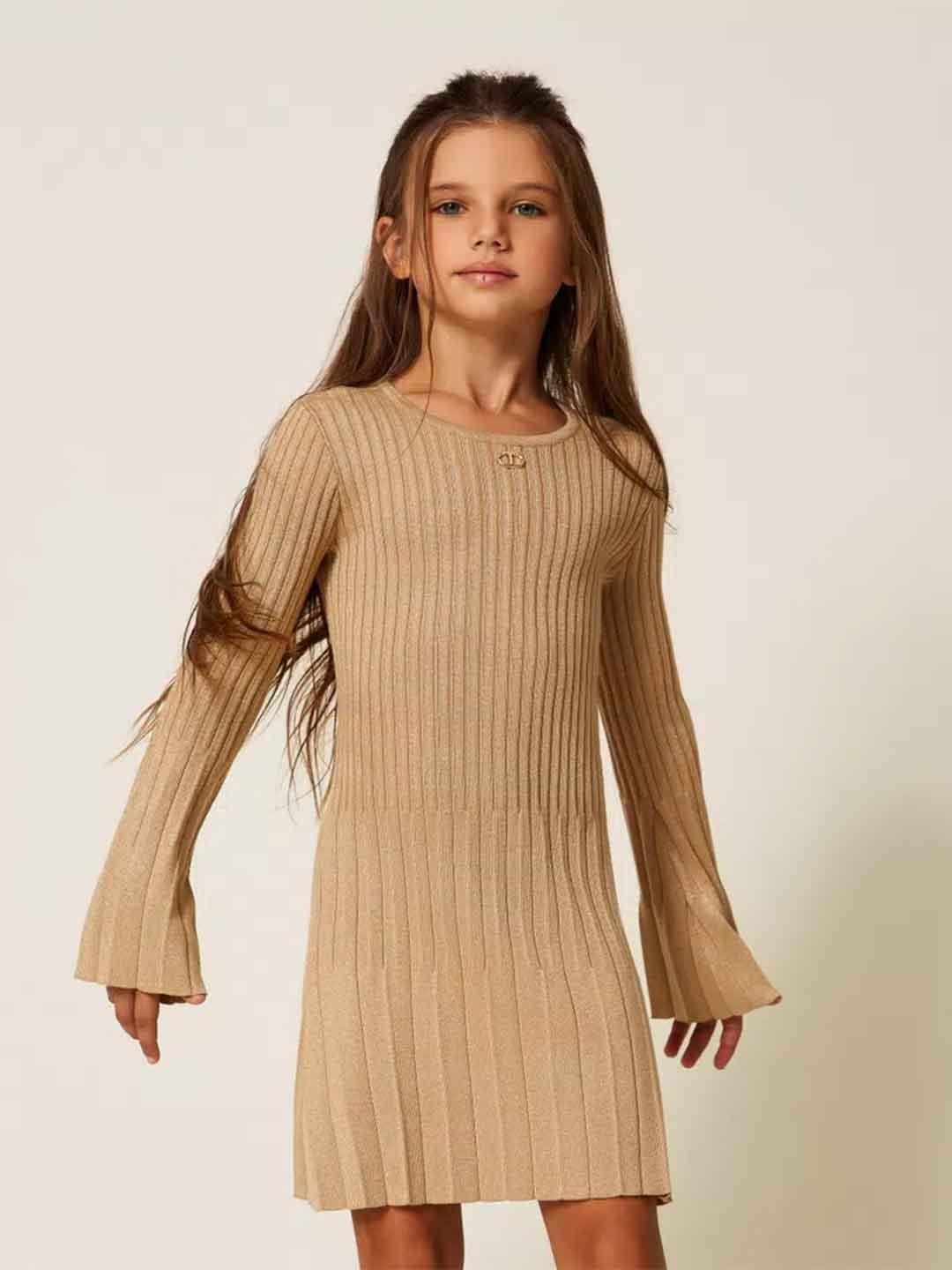 Twinset abito kids oro in lurex