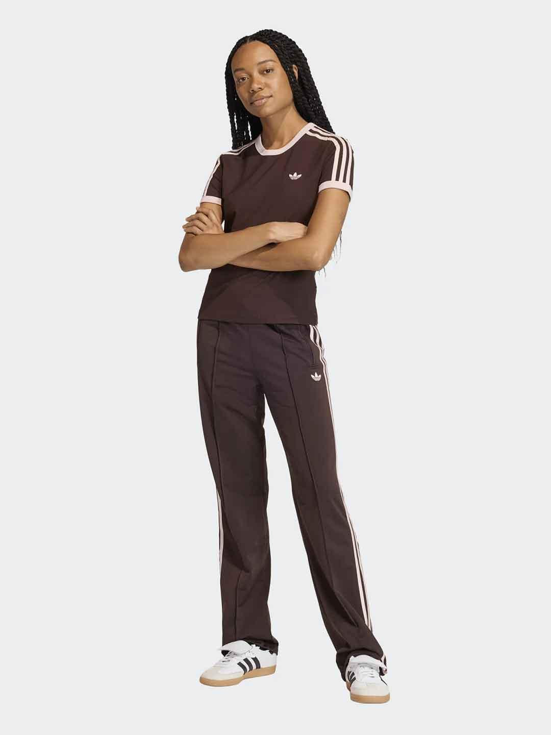 Adidas 3 Stripes t-shirt marrone e rosa