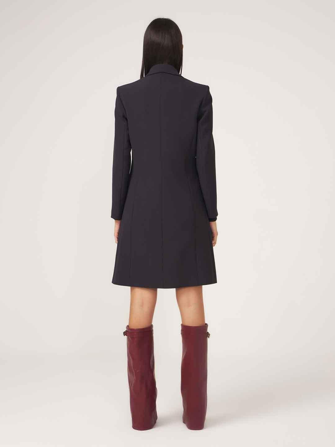 Silence Crepe cappotto nero lungo