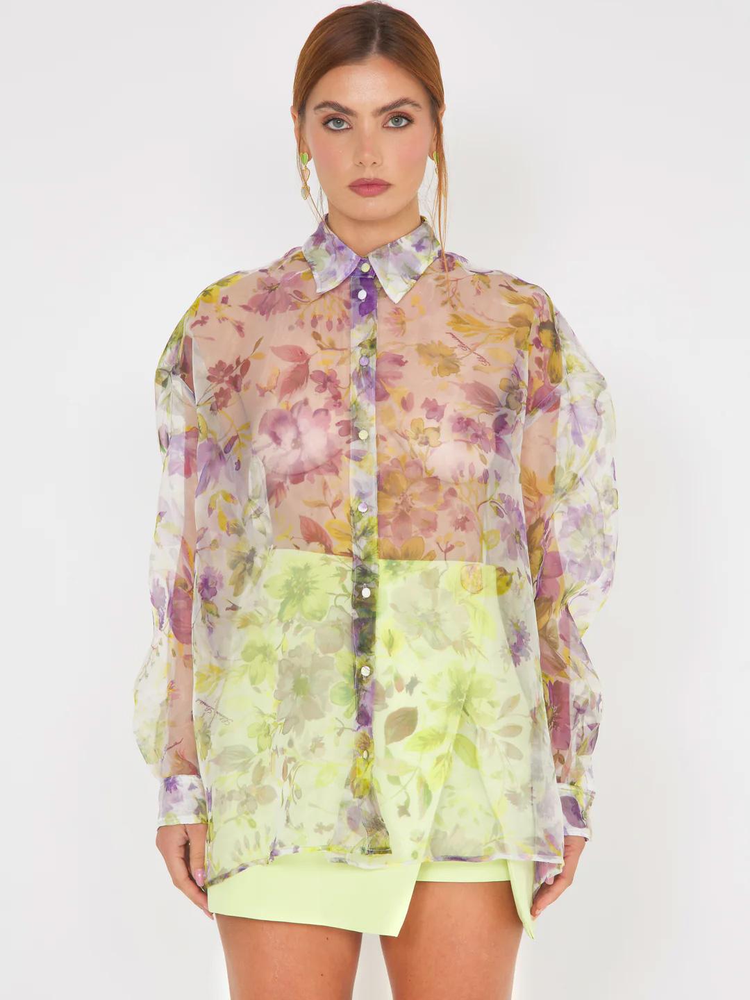 Silence camicia velata a fantasia