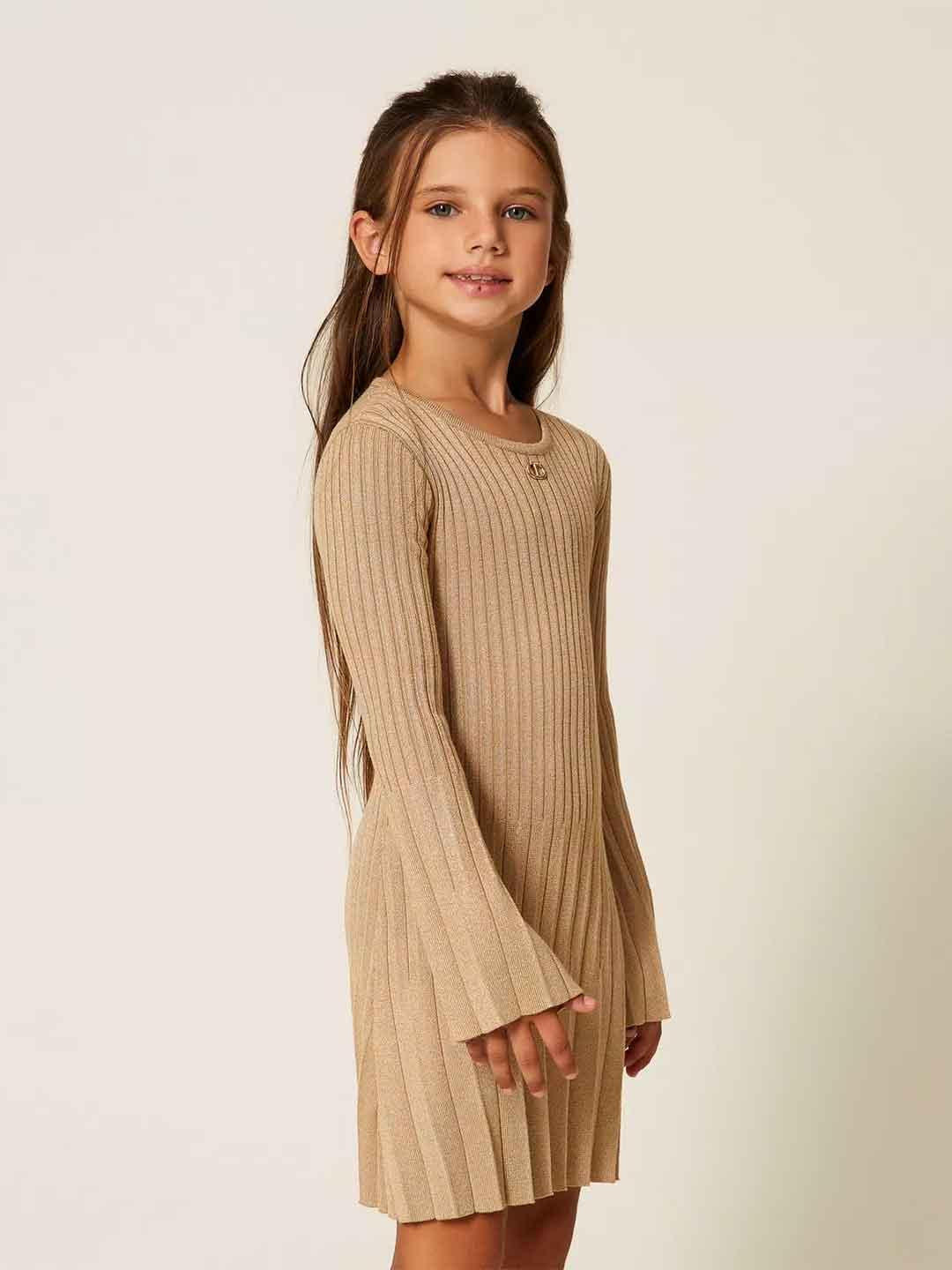 Twinset abito kids oro in lurex