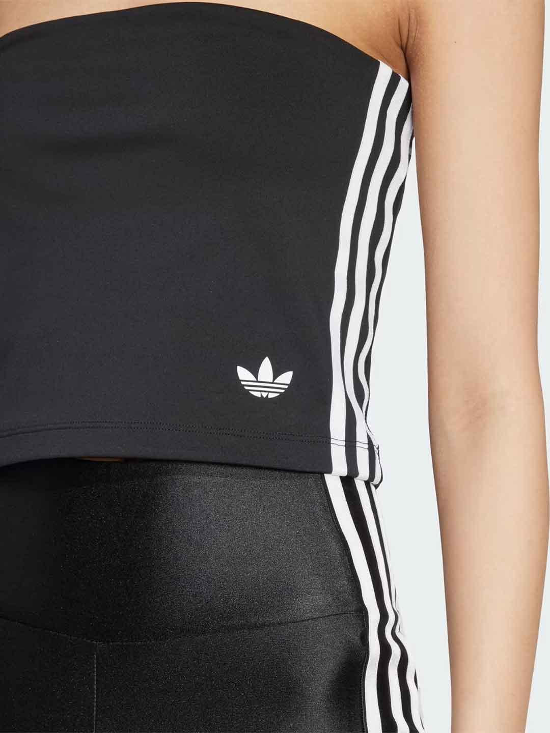 Adidas top nero a fascia
