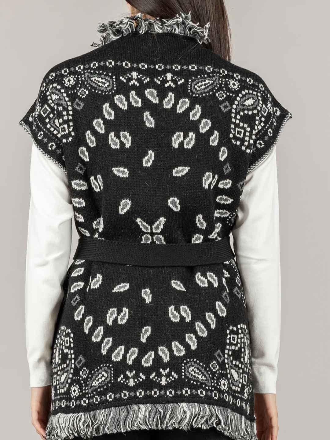 Tensione In gilet nero fantasia bandana