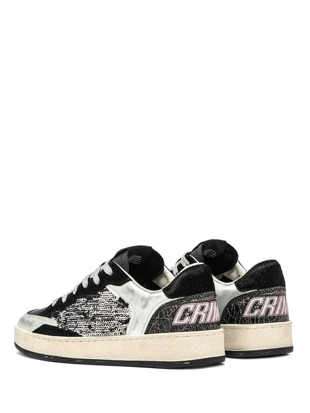 Crime Chelsea sneakers nero con paillettes
