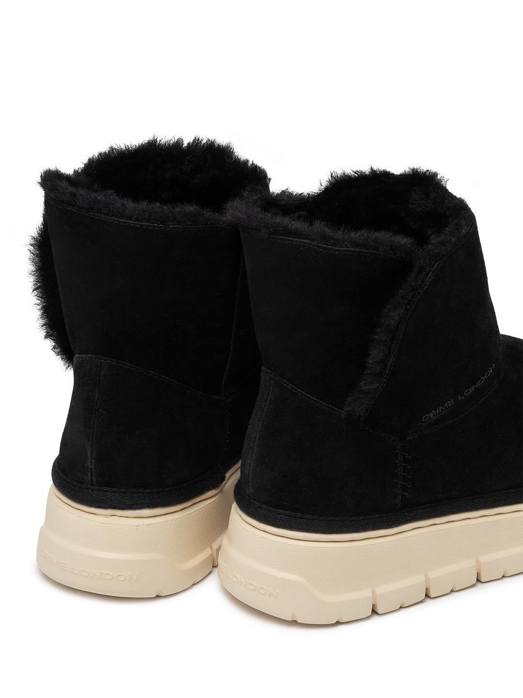 Crime Snooze Boot High sneakers nero alto con pellicia