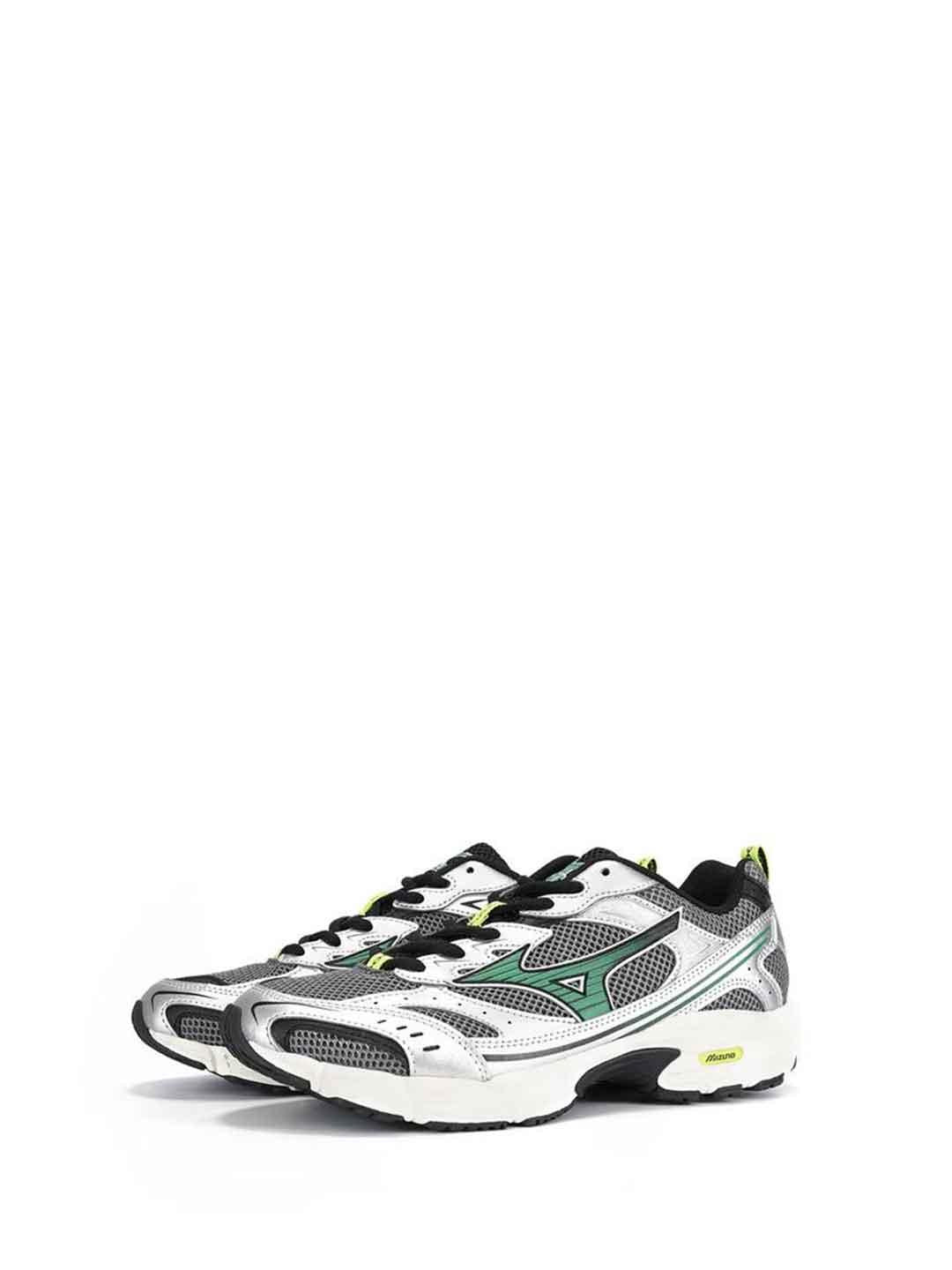 Mizuno MXR sneakers argento con logo verde
