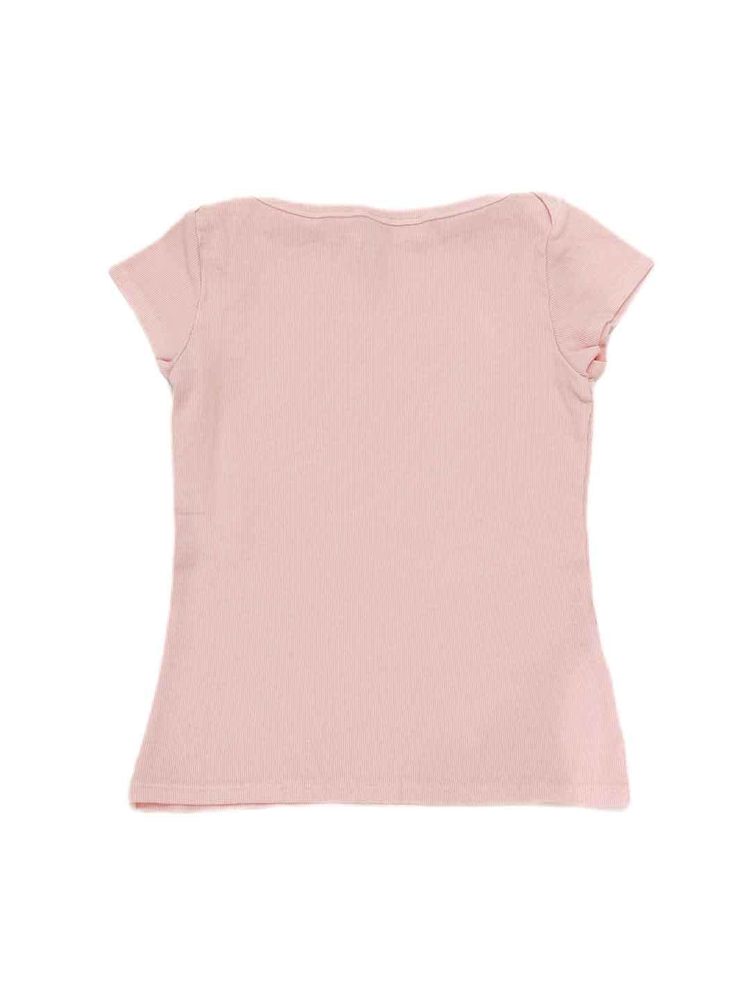 Tensione In t-shirt rosa a coste