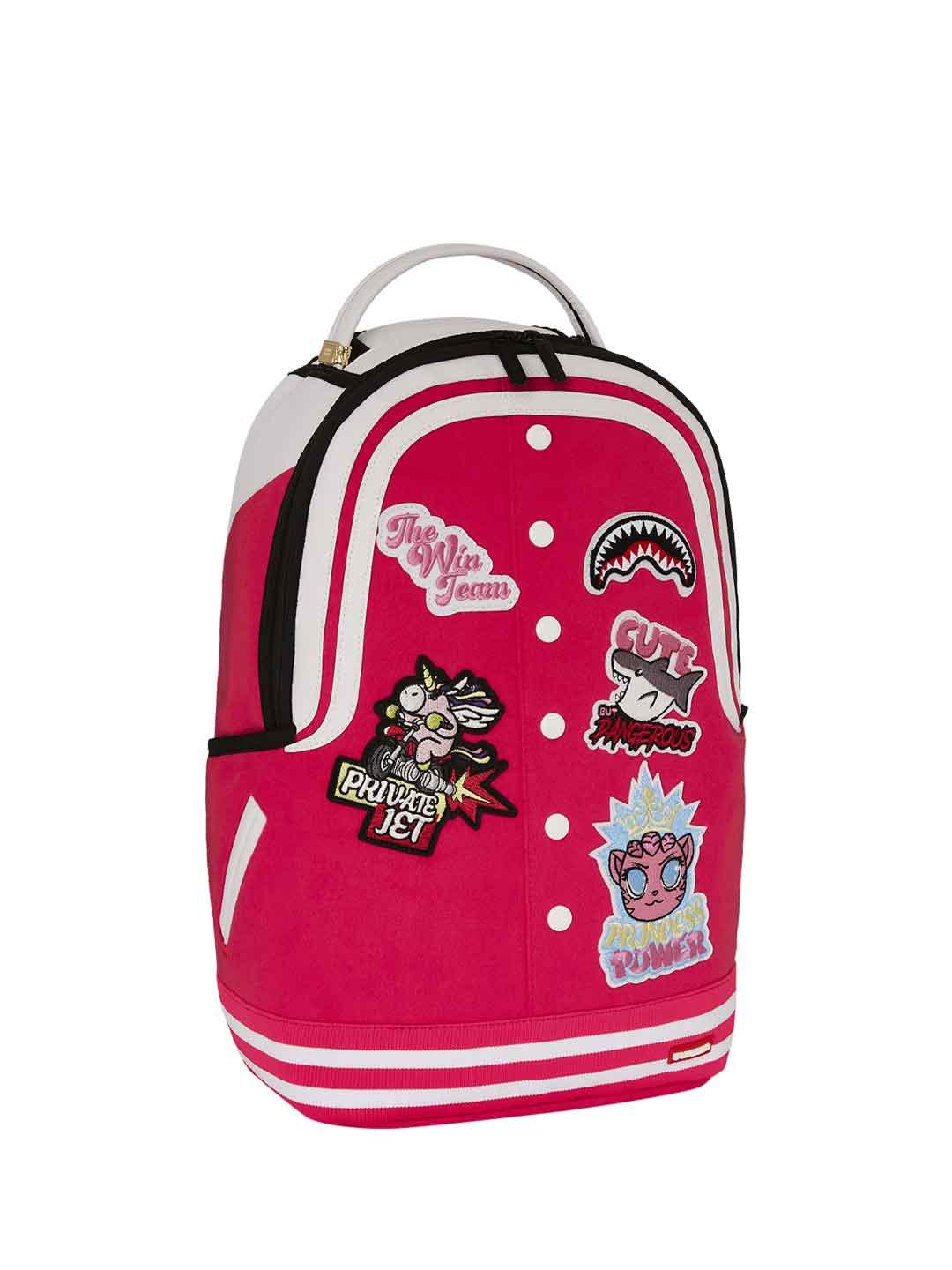 Sprayground Girl Varsity DLX zaino rosa con patch