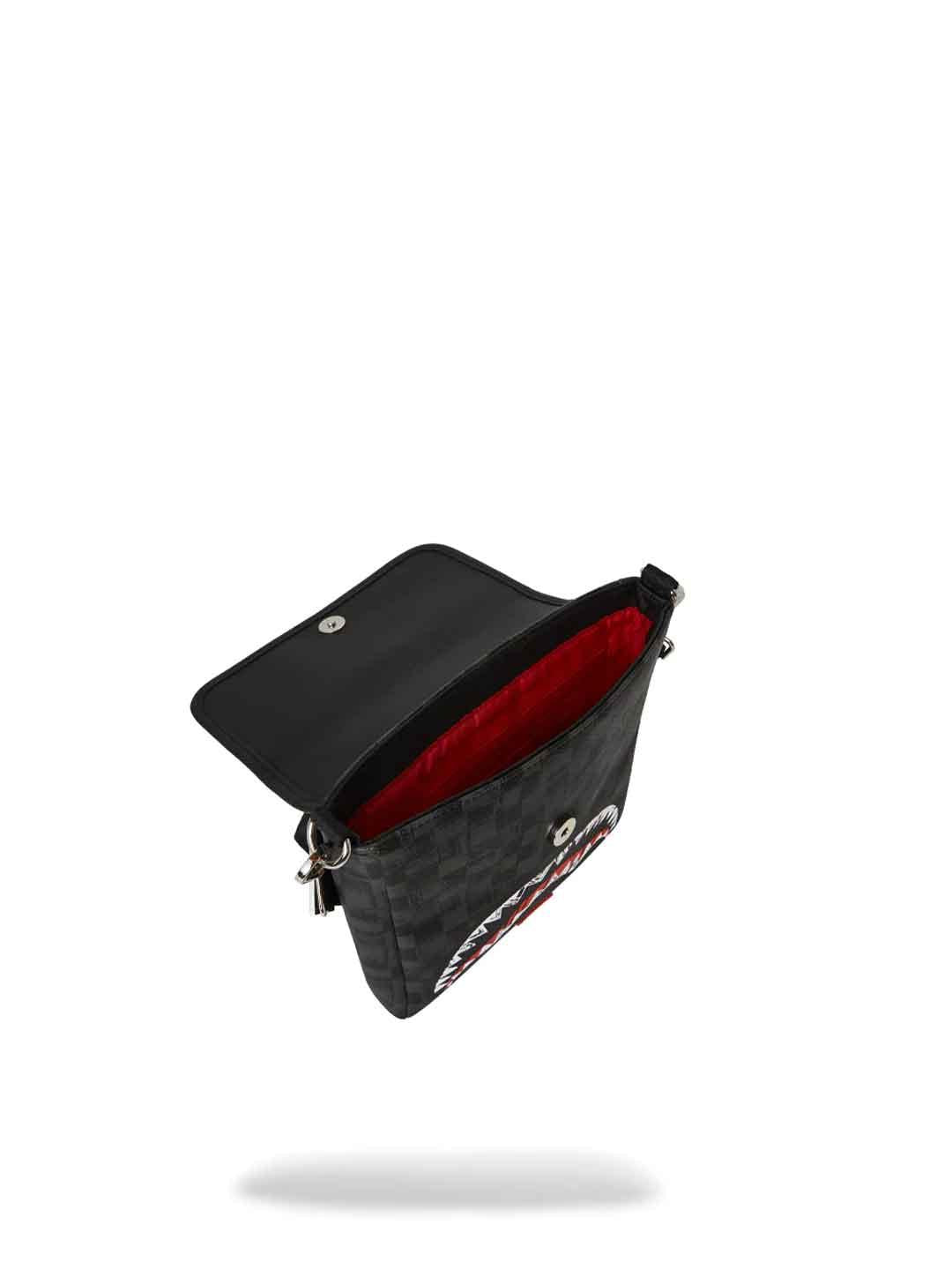 Sprayground Scribble Shark  borsello nero con tracolla