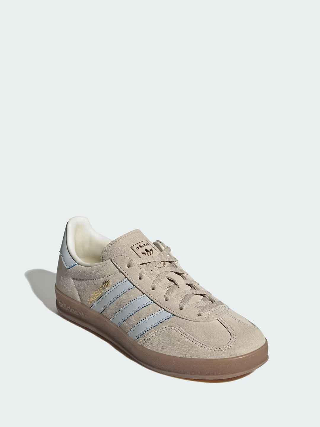 Adidas Gazelle Indoor W sneakers fango e celeste