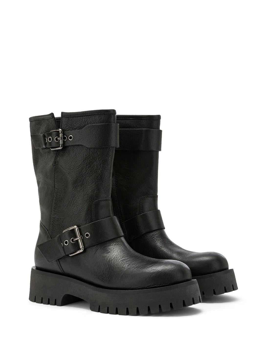 Carmens Kerry Buckle anfibio nero con fibbie