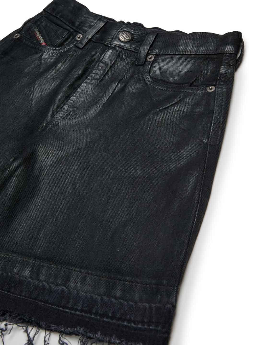 Diesel D-Argjx bermuda nero sfrangiato