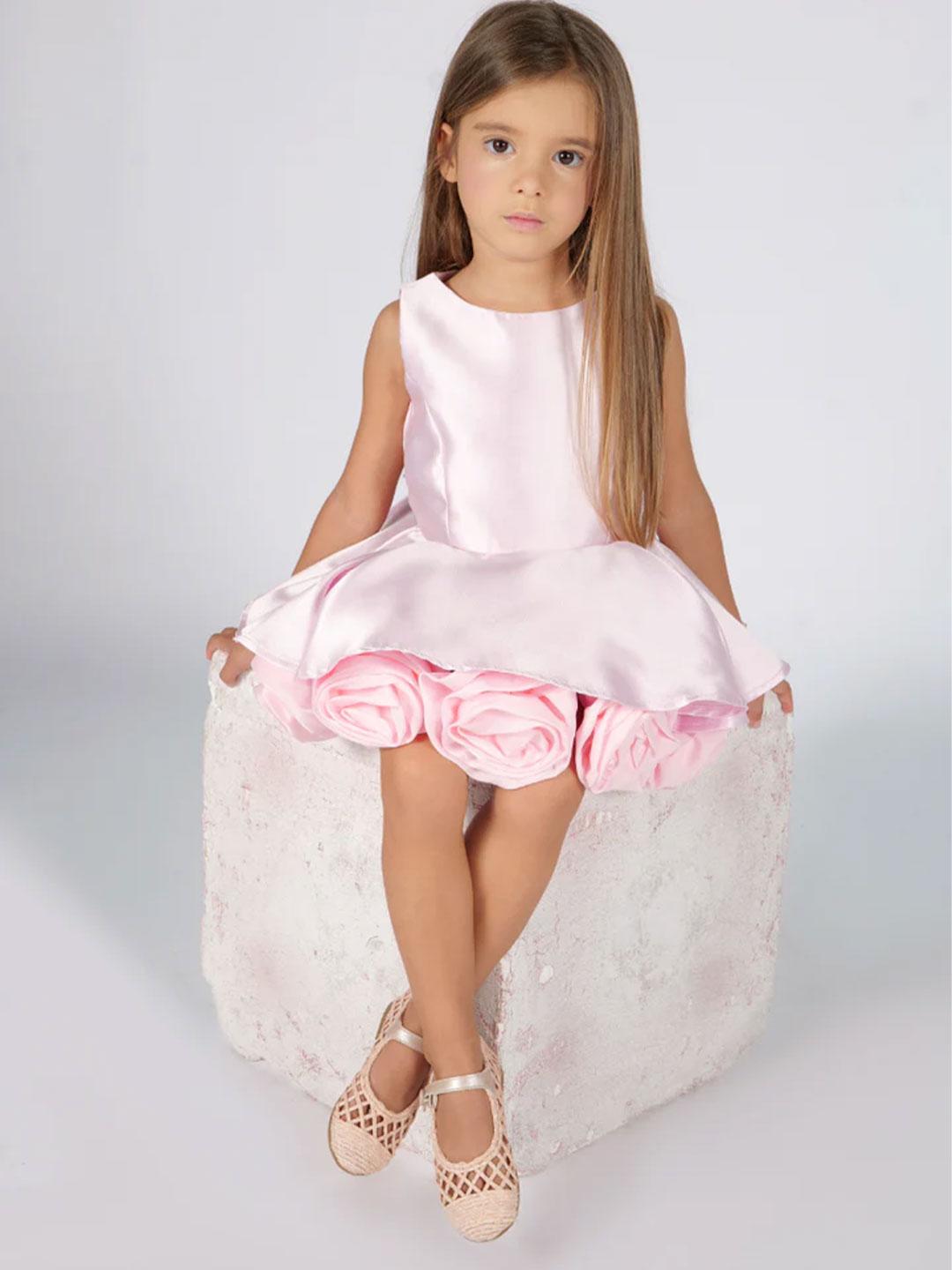 Fun & Fun abito kids rosa con rose